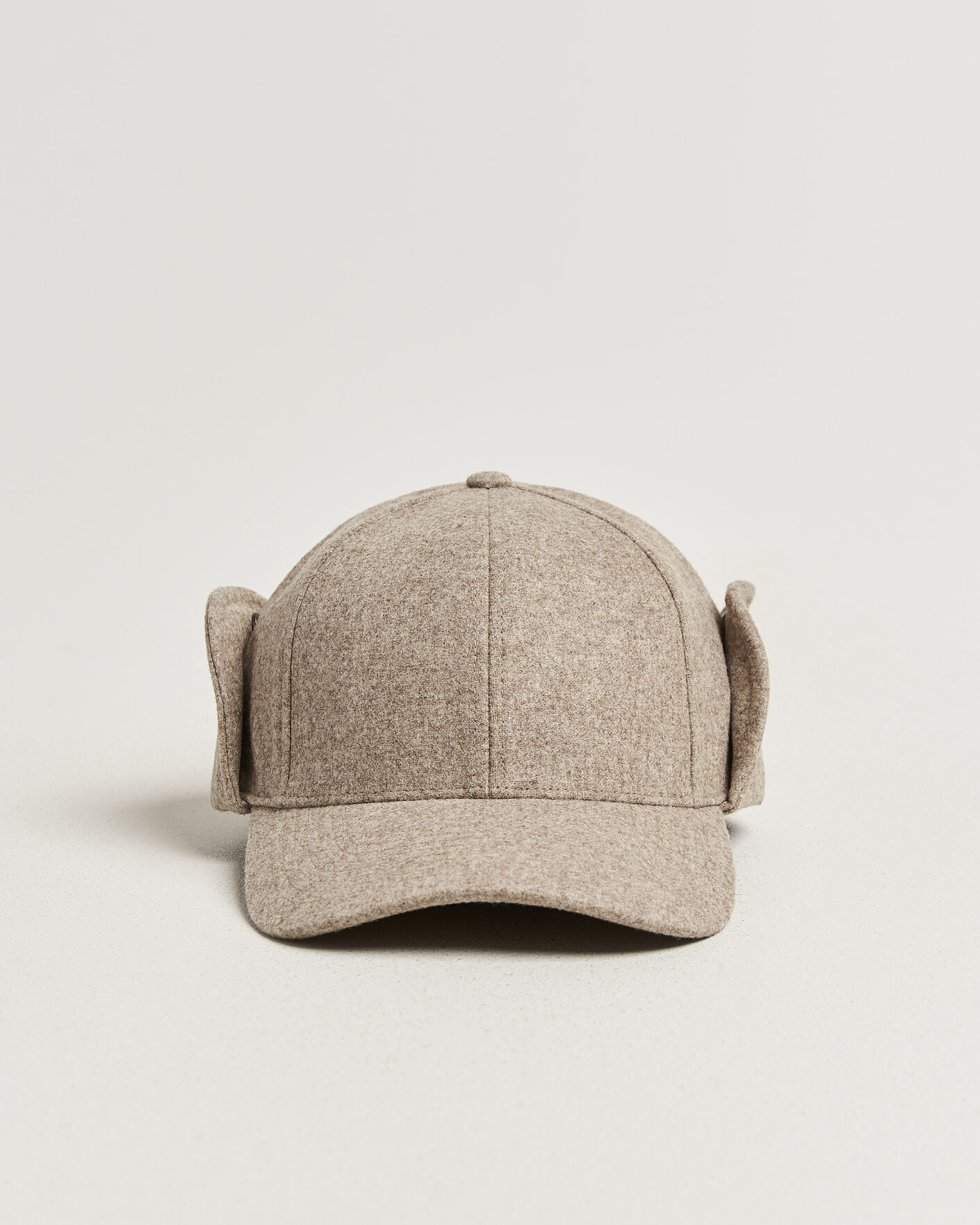 Men | Hats & Caps | Varsity Headwear | Merino Wool Earflap Baseball Cap Umber Beige