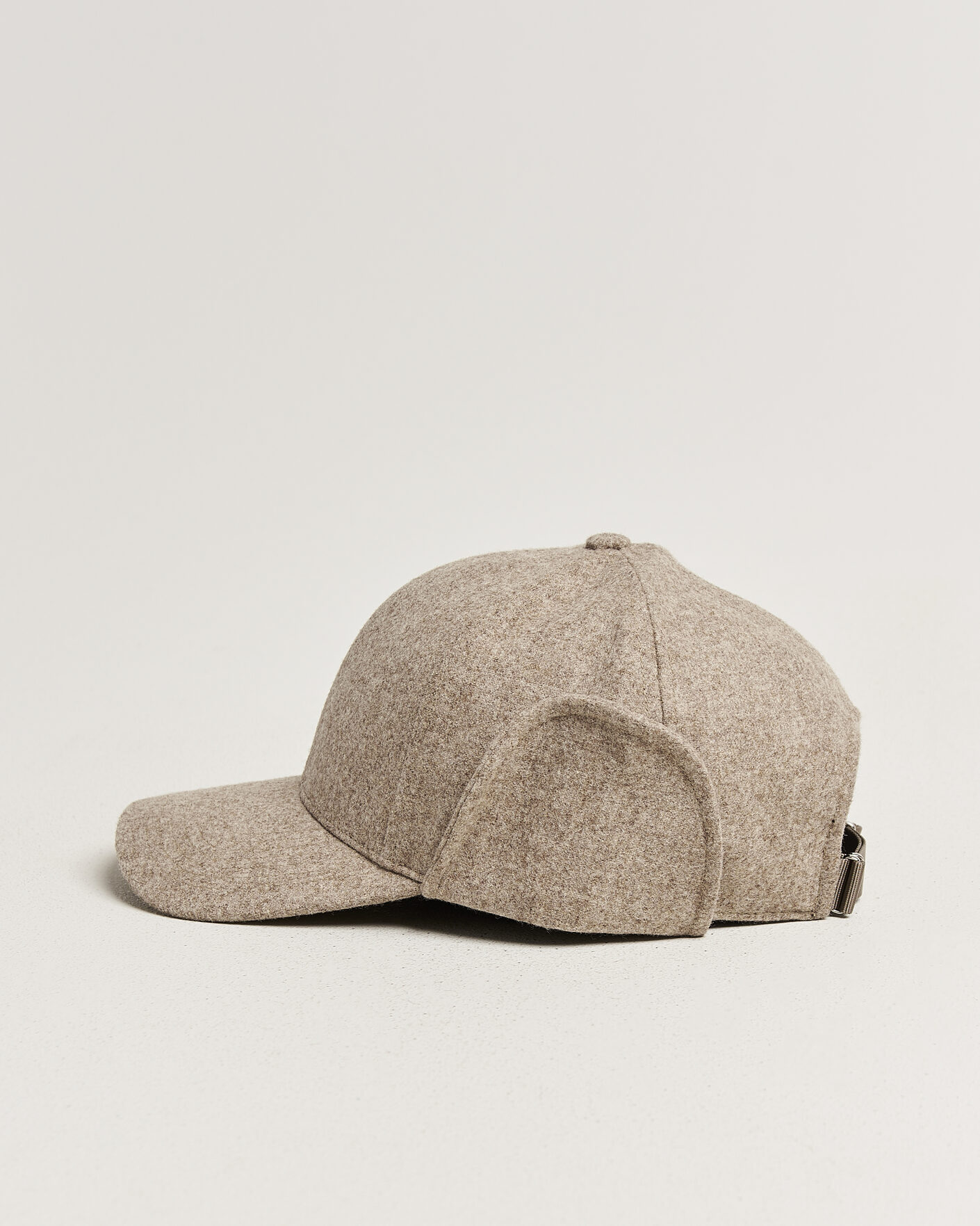 Men | Hats & Caps | Varsity Headwear | Merino Wool Earflap Baseball Cap Umber Beige