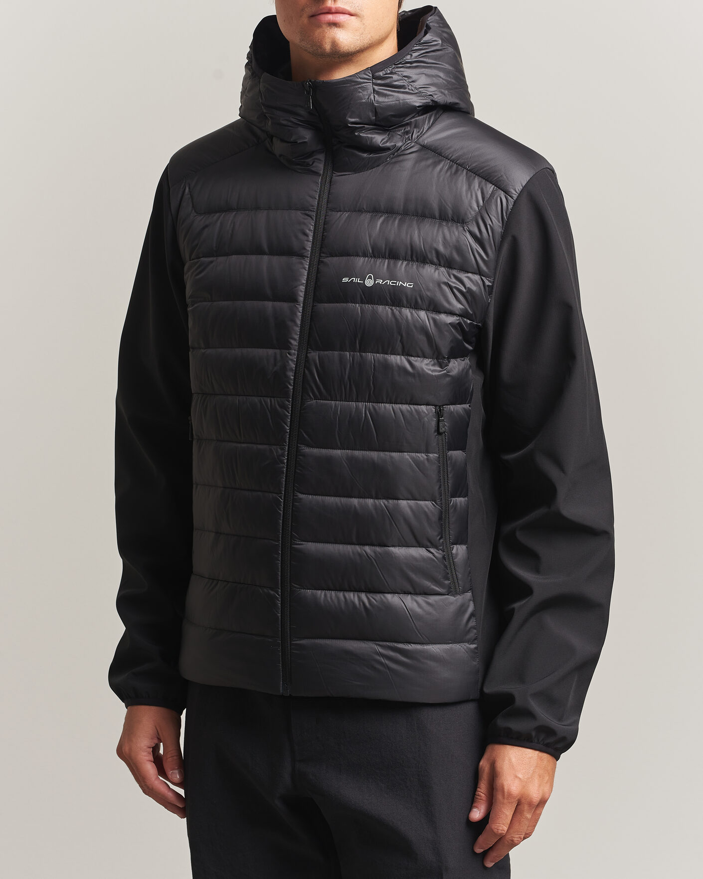 Men | Coats & Jackets | Sail Racing | Spray Down Hooded Hybrid Jacket Carbon