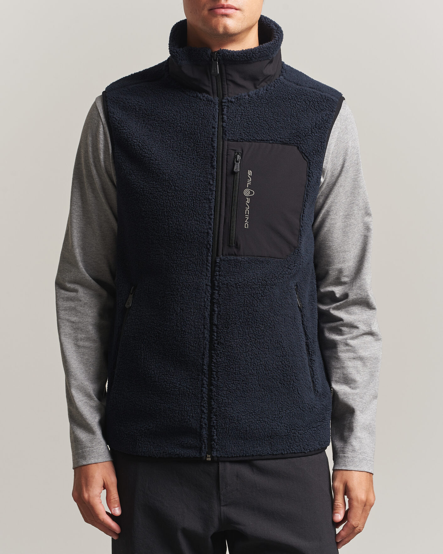 Men | Sweaters & Knitwear | Sail Racing | Bowman Pile Vest Dark Navy
