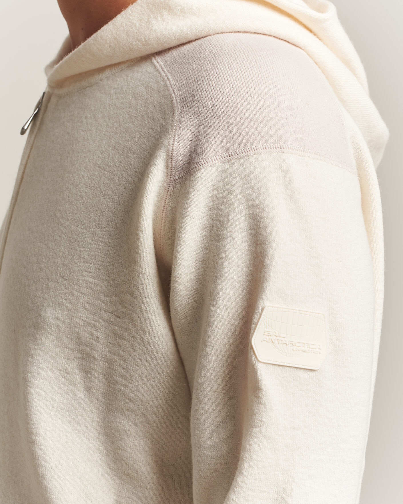 Men | Sweaters & Knitwear | Sail Racing | Spine Wool Knitted Full Zip Hoodie Off White