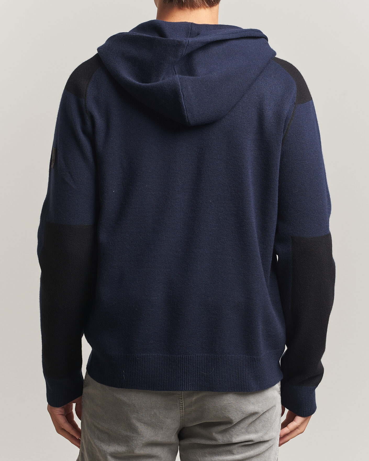 Men | Sweaters & Knitwear | Sail Racing | Spine Wool Knitted Full Zip Hoodie Dark Navy