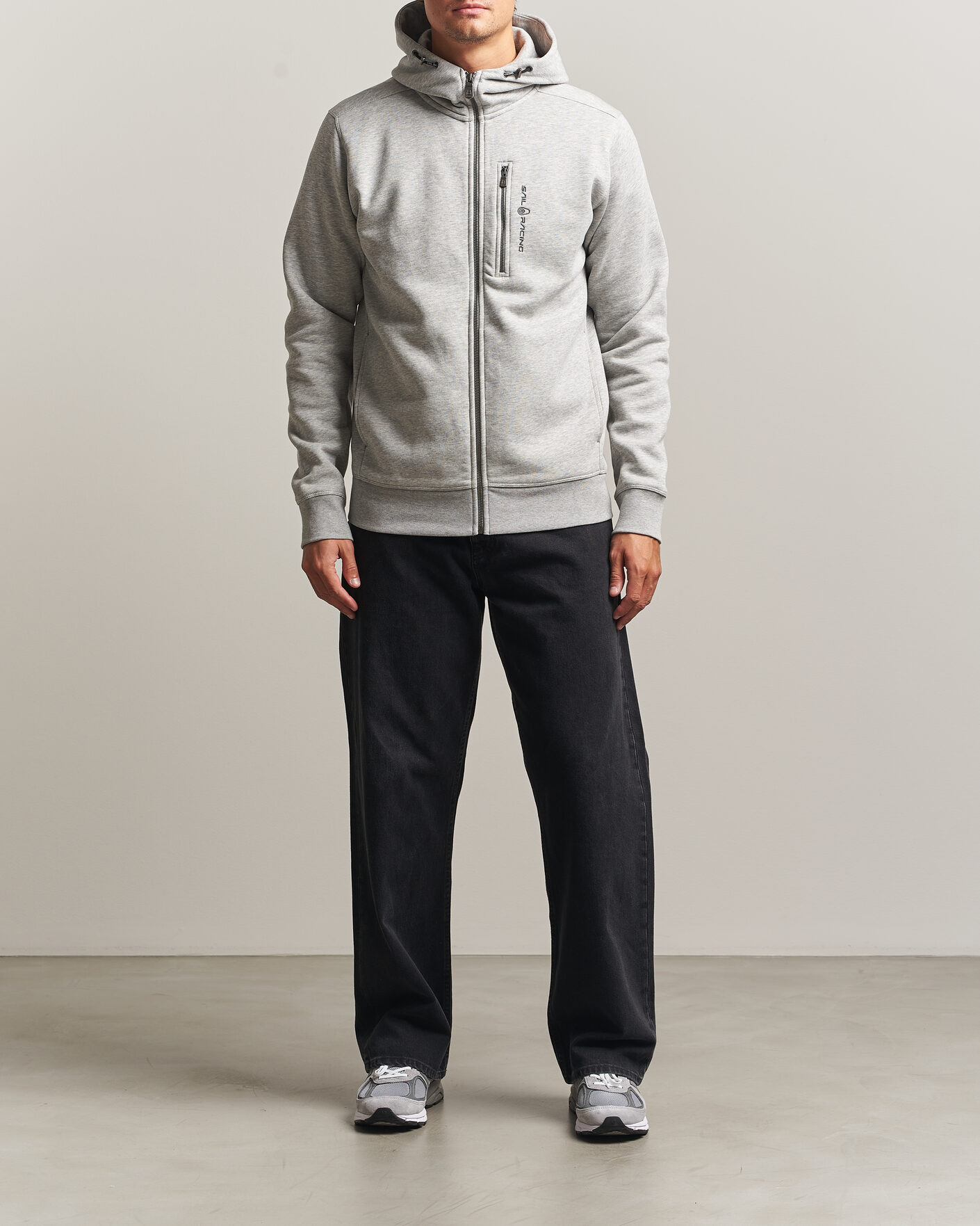 Men | Sweaters & Knitwear | Sail Racing | Bowman Full Zip Hoodie Grey Melnage
