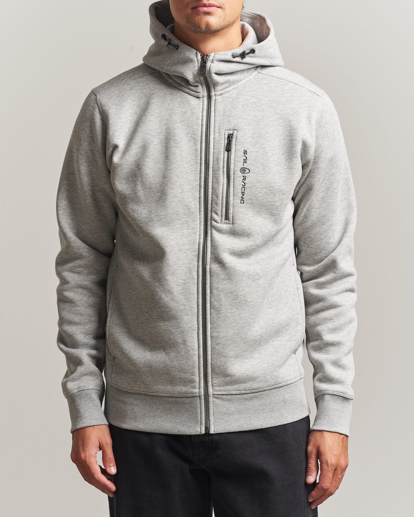 Men | Sweaters & Knitwear | Sail Racing | Bowman Full Zip Hoodie Grey Melnage