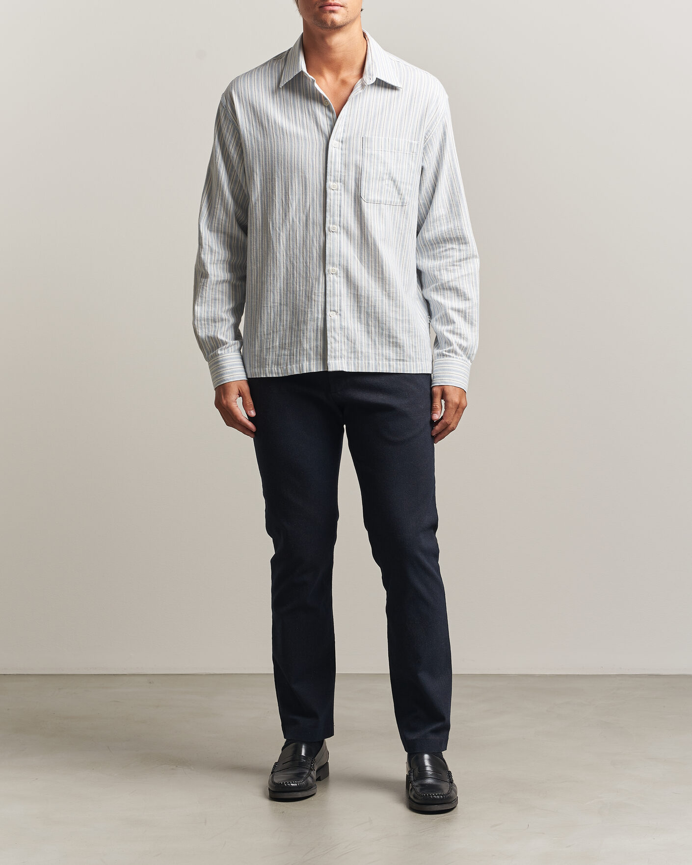 Men | Trousers | NN07 | Theo Brushed Cotton Trousers Deep Navy