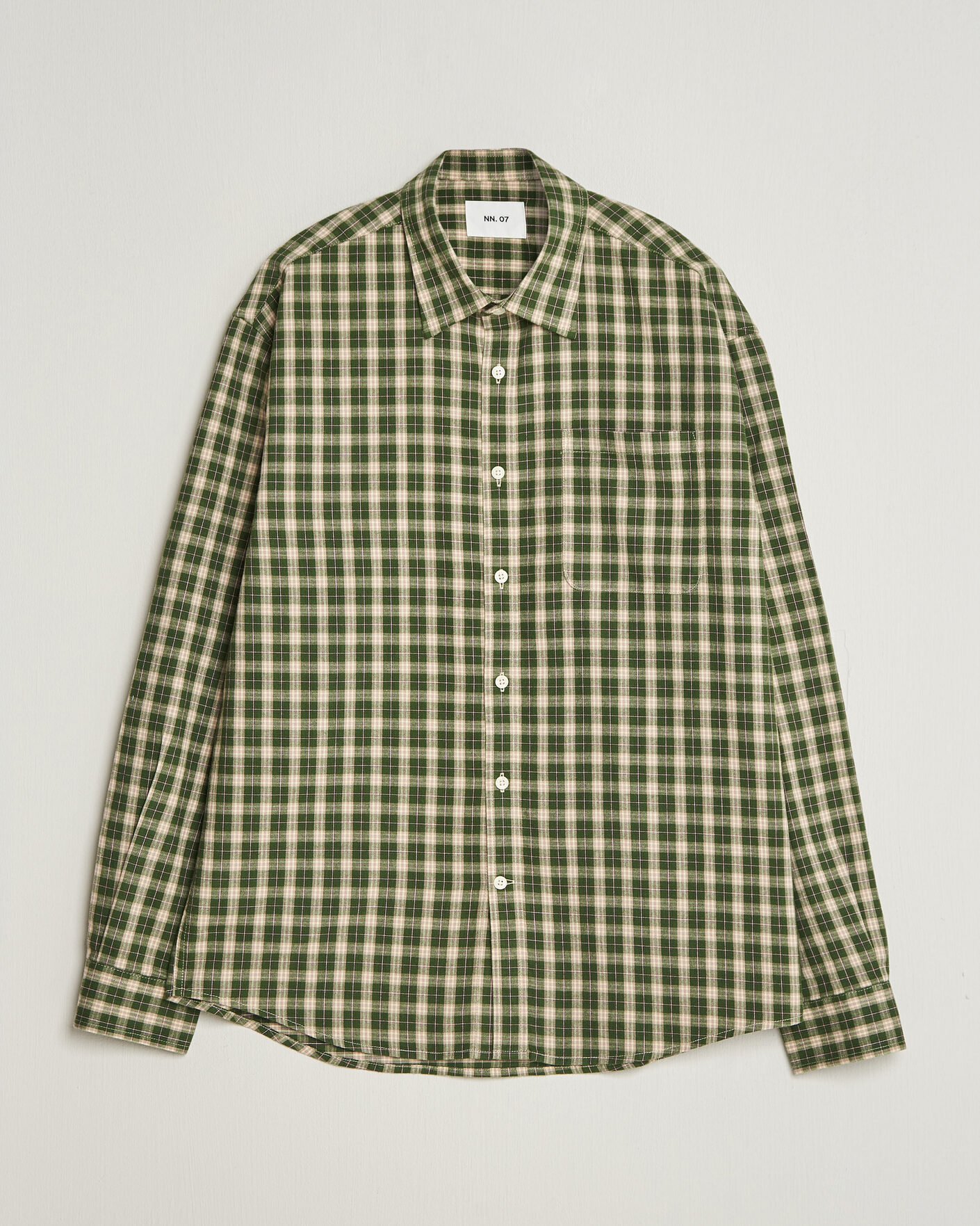 Men | Shirts | NN07 | Deon Flannel Shirt Eden Green Check