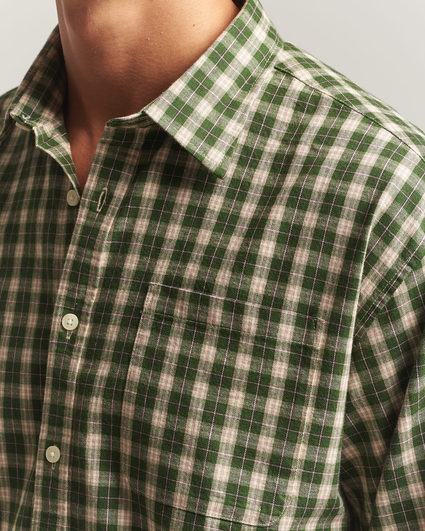 Men | Shirts | NN07 | Deon Flannel Shirt Eden Green Check