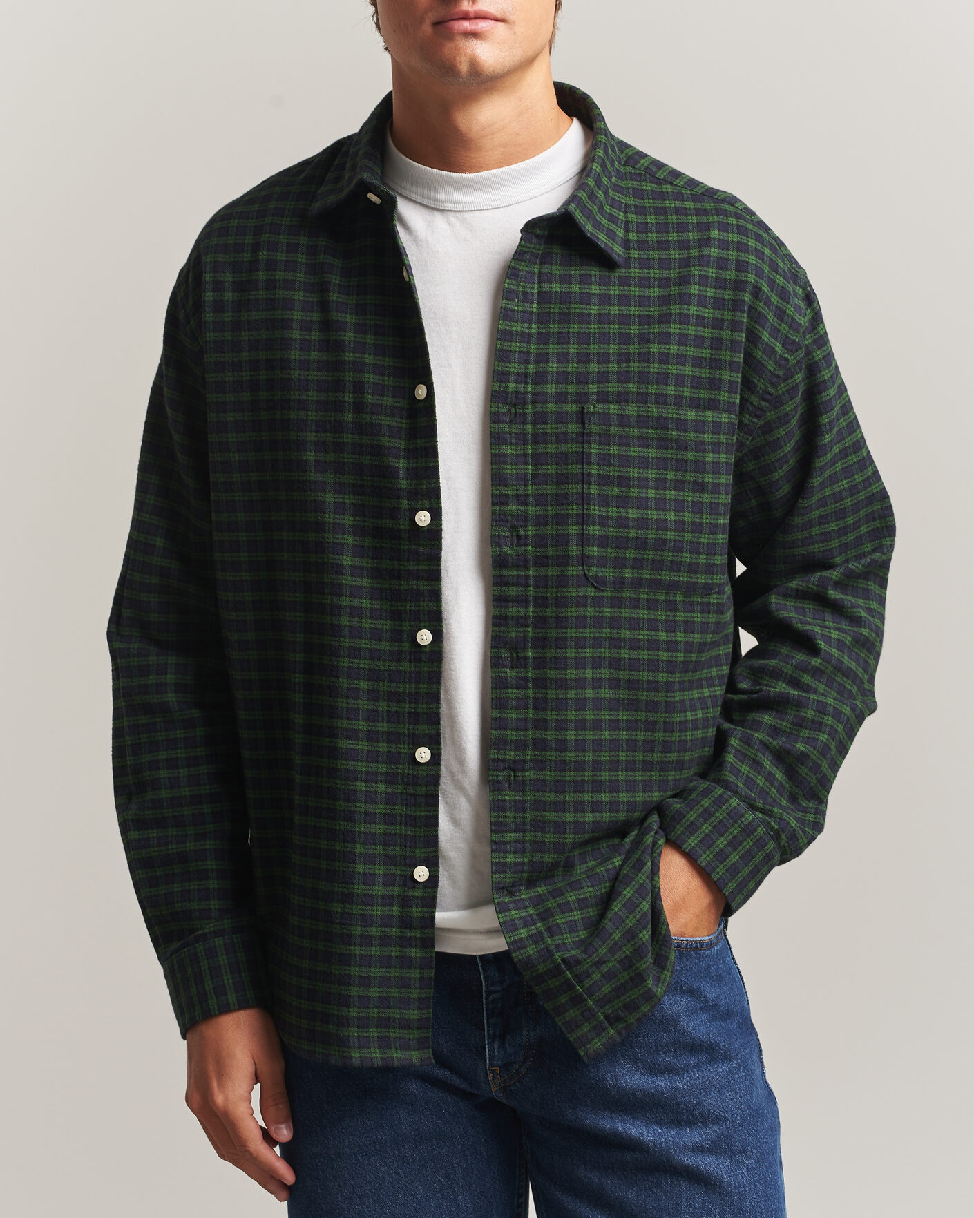 Men | Shirts | NN07 | Deon Flannel Shirt Eden Check