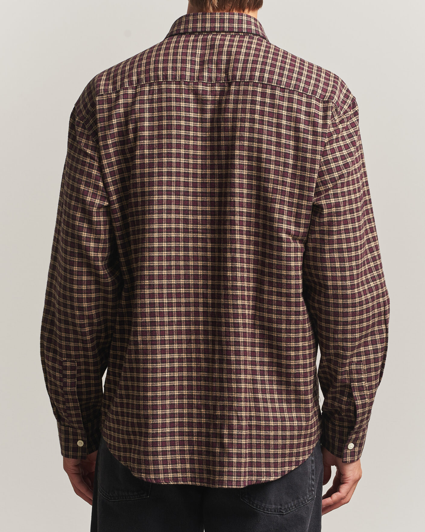 Men | Shirts | NN07 | Deon Flannel Shirt Bordeaux Check