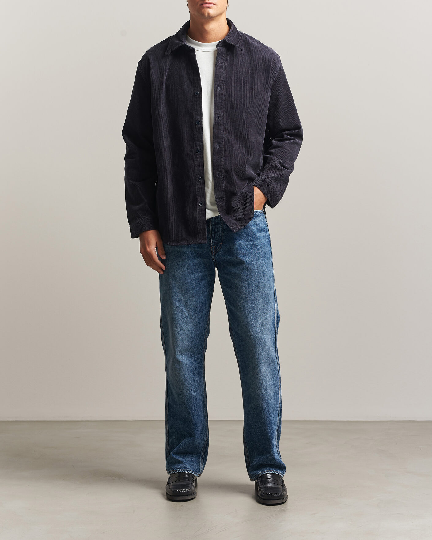 Men | Shirts | NN07 | Casper Corduroy Overshirt Deep Navy