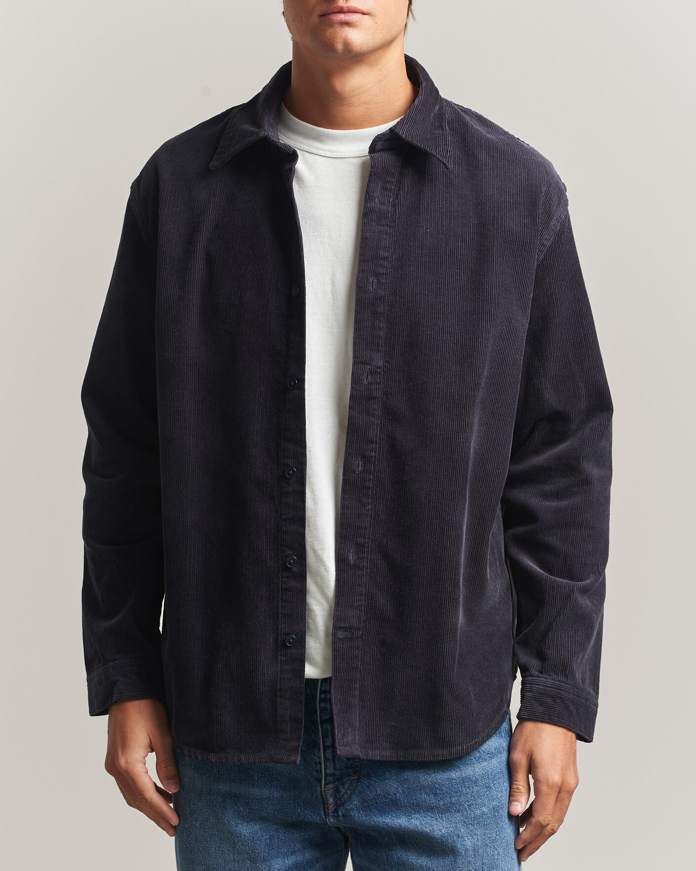 Men | Shirts | NN07 | Casper Corduroy Overshirt Deep Navy
