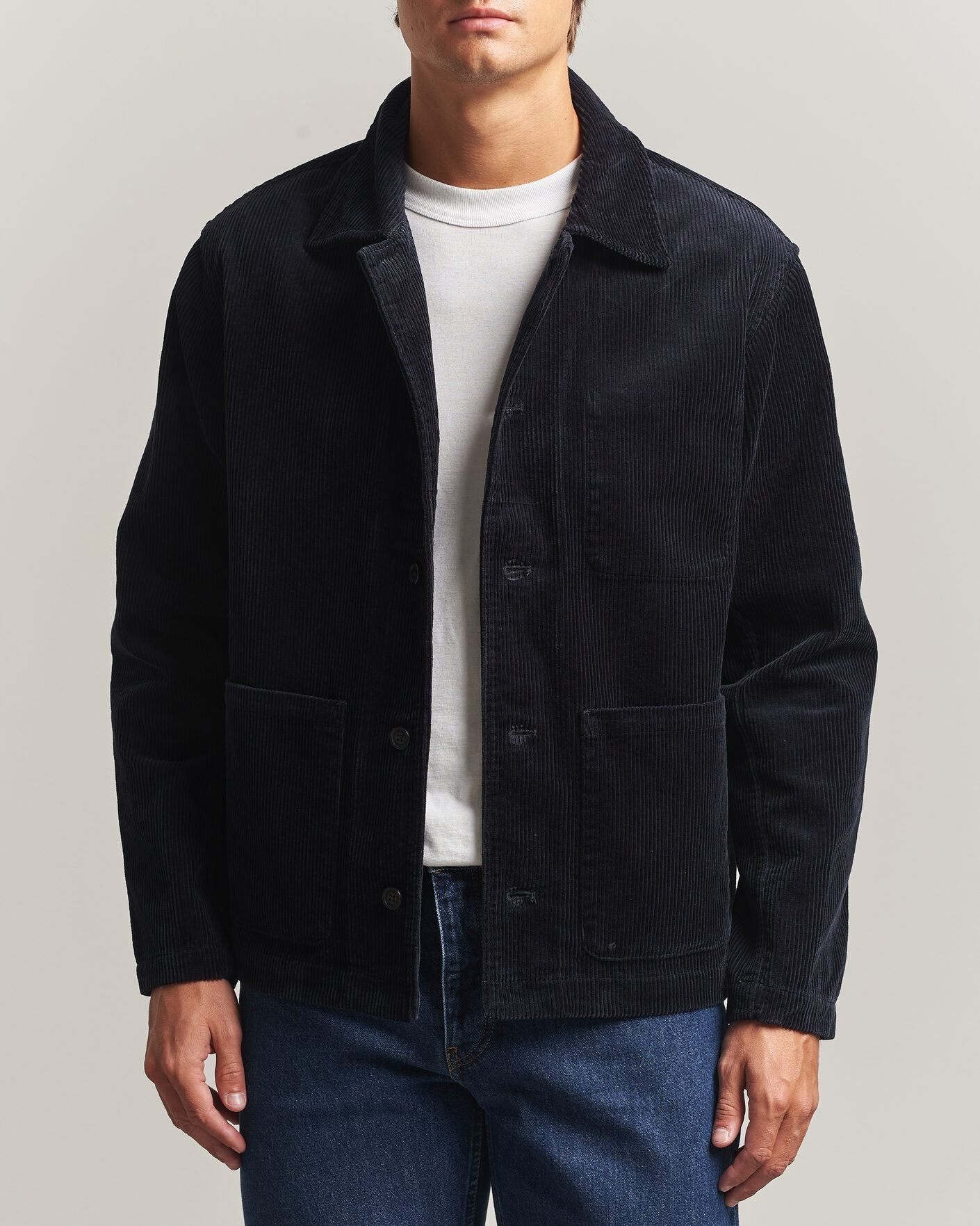 NN07 Morgan Corduroy Overshirt Deep Navy at CareOfCarl.com