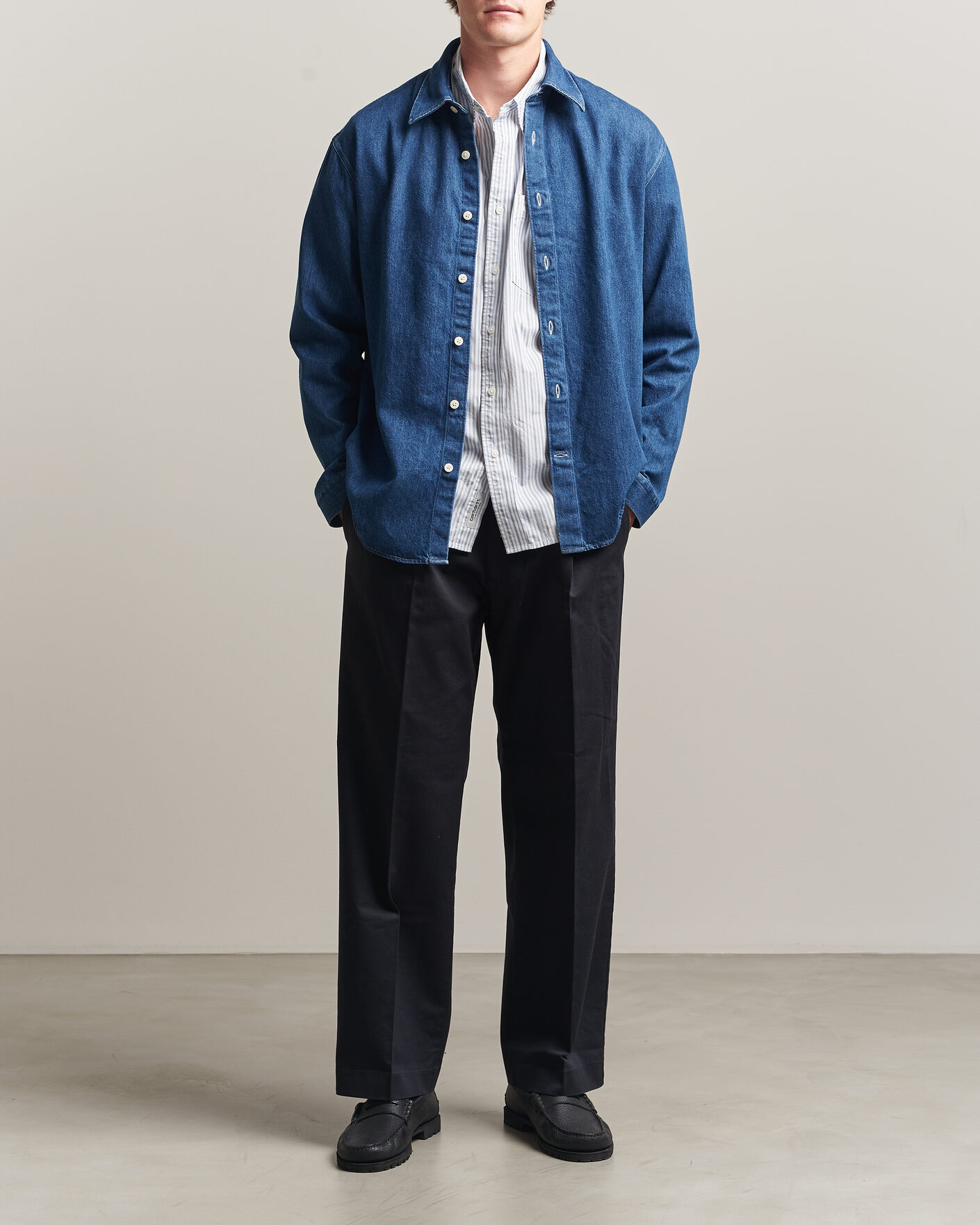 Men | Shirts | NN07 | Casper Denim Overshirt Medium Indigo