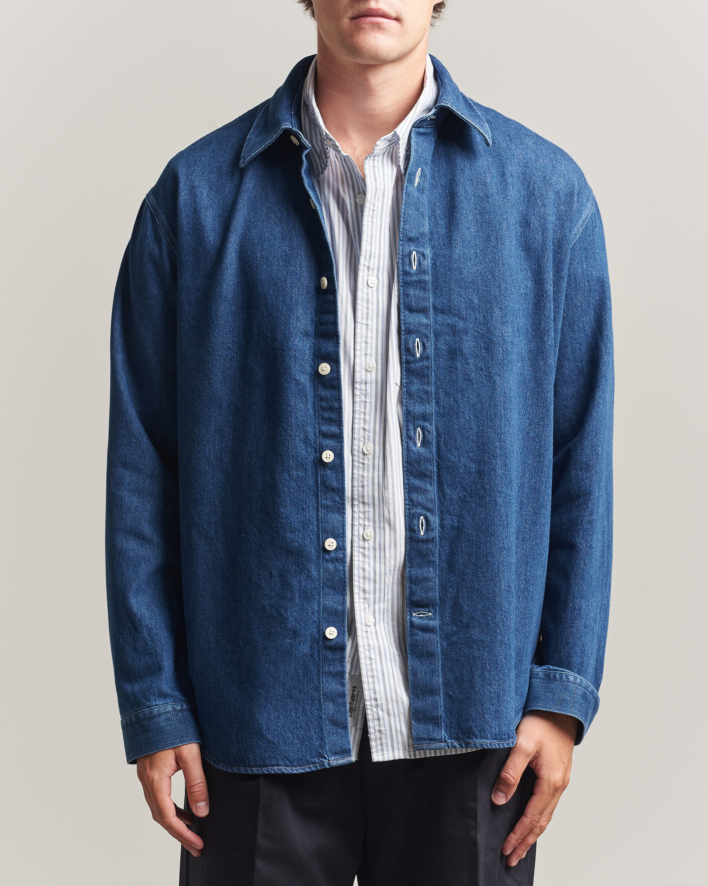 Men | Shirts | NN07 | Casper Denim Overshirt Medium Indigo