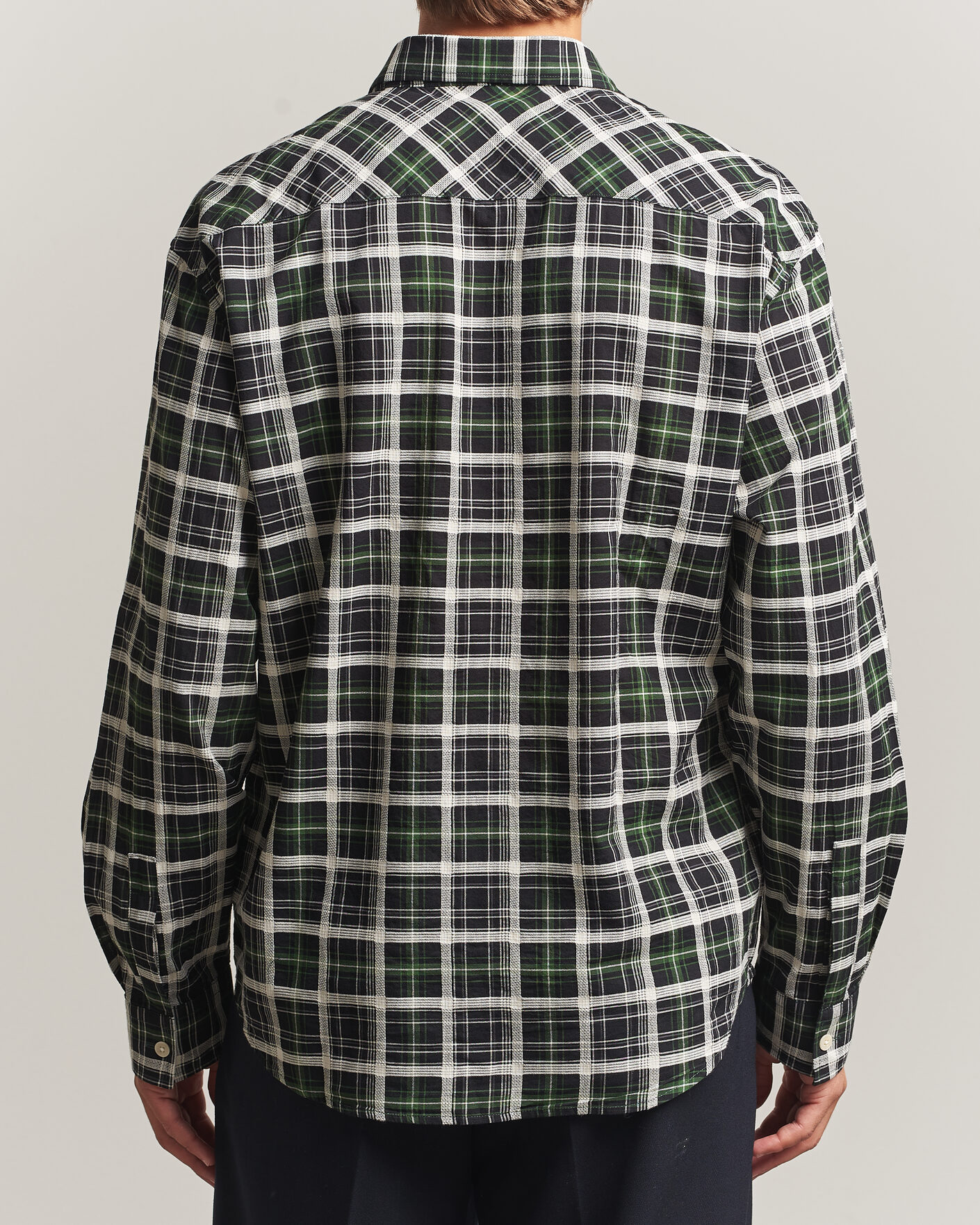 Men | Shirts | NN07 | Deon Cotton Checked Shirt Fern Green