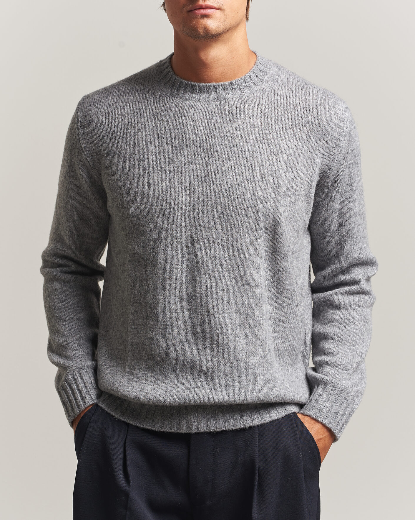 Men | Sweaters & Knitwear | NN07 | Lee Wool Knitted Sweater Grey Melange