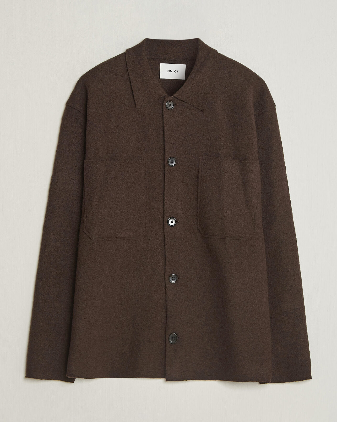 Men | Sweaters & Knitwear | NN07 | Jonas Boiled Wool Cardigan Deep Truffle