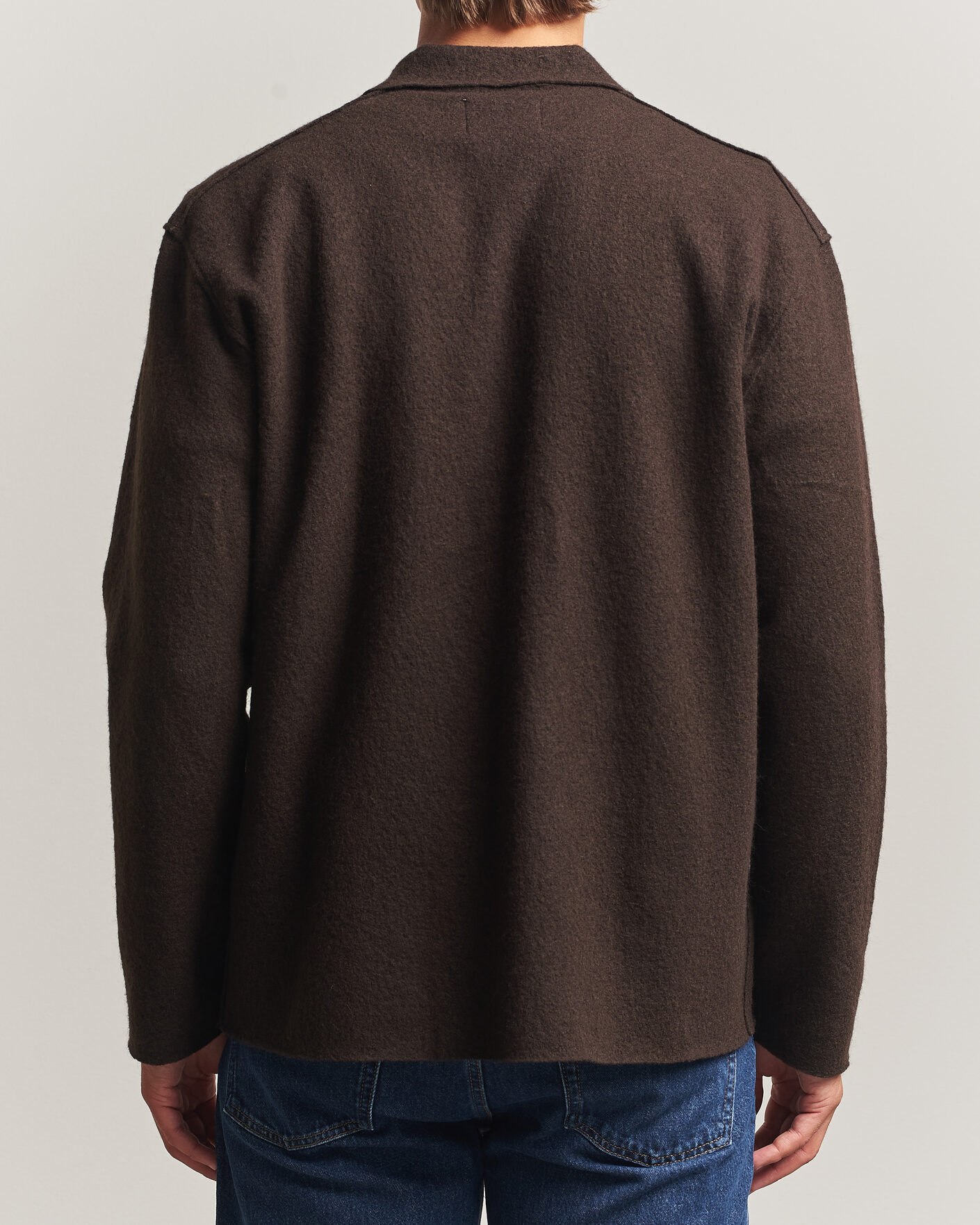 Men | Sweaters & Knitwear | NN07 | Jonas Boiled Wool Cardigan Deep Truffle