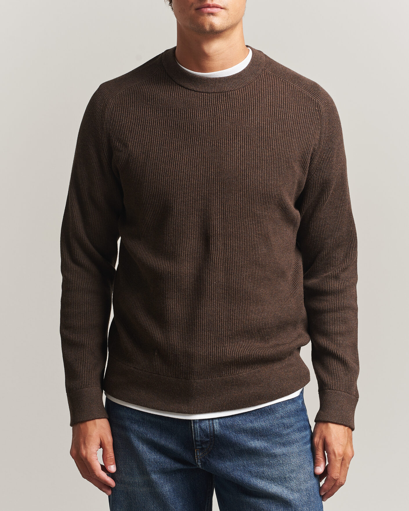 Men | Sweaters & Knitwear | NN07 | Kevin Cotton Knitted Sweater Deep Truffle