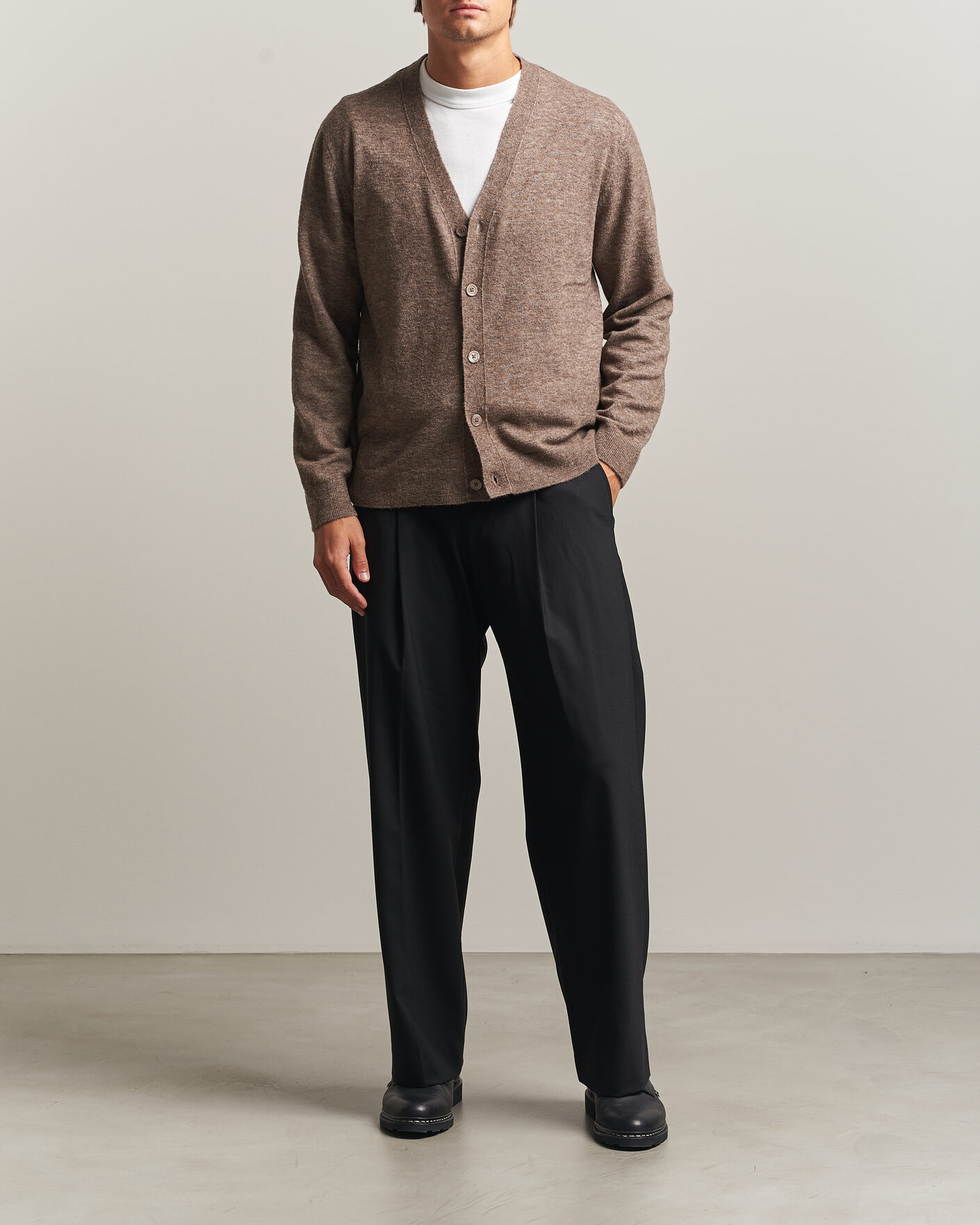 Men | Sweaters & Knitwear | NN07 | Gavin Brushed Wool Knitted Cardigan Desert Clay