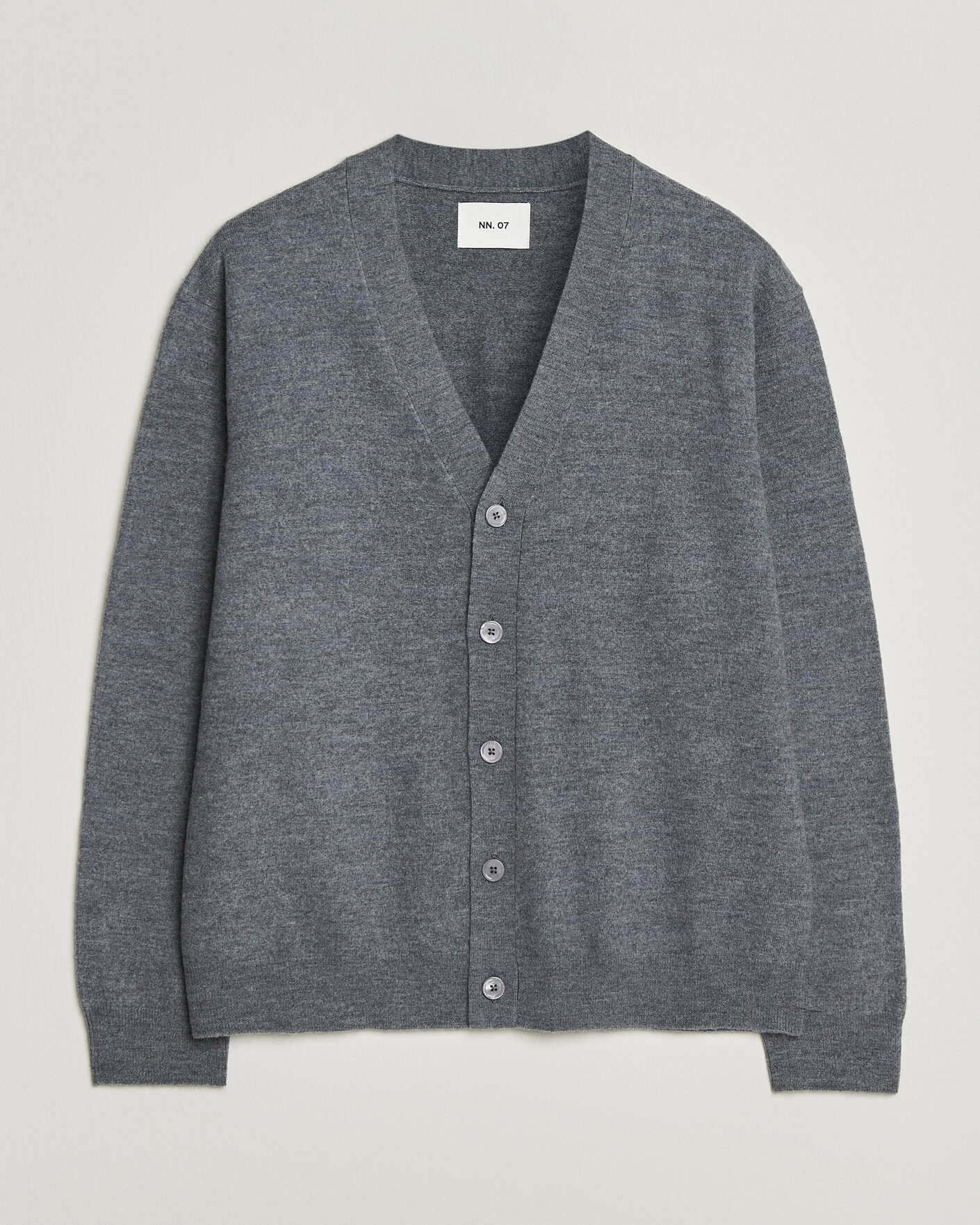Men | Sweaters & Knitwear | NN07 | Jasper Wool Knitted Cardigan Grey Melange