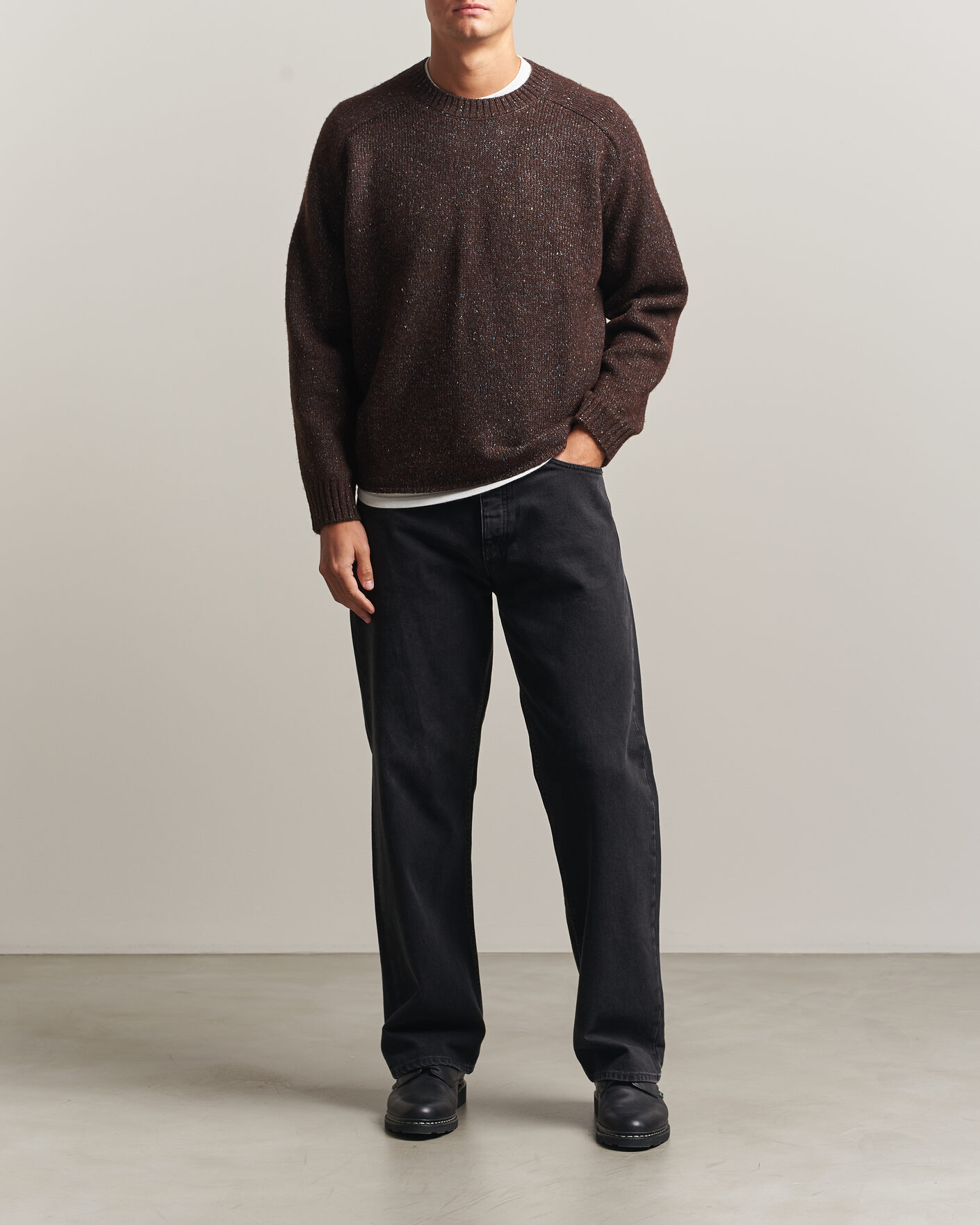 NN07 Jim Neps Wool Knitted Sweater Deep Truffle at CareOfCarl.com