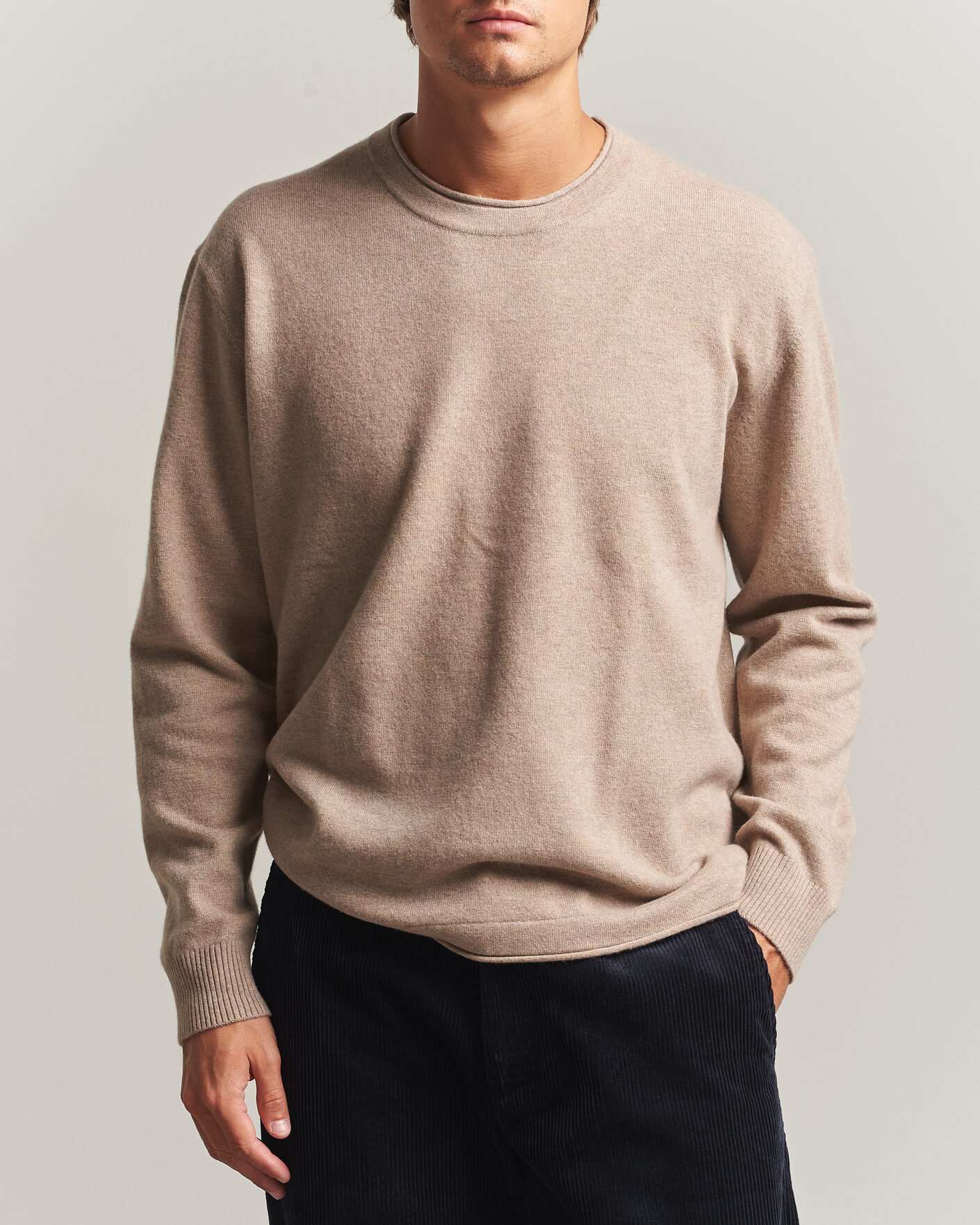 Men | Sweaters & Knitwear | NN07 | Sammy Wool Knitted Sweater Clay Melange