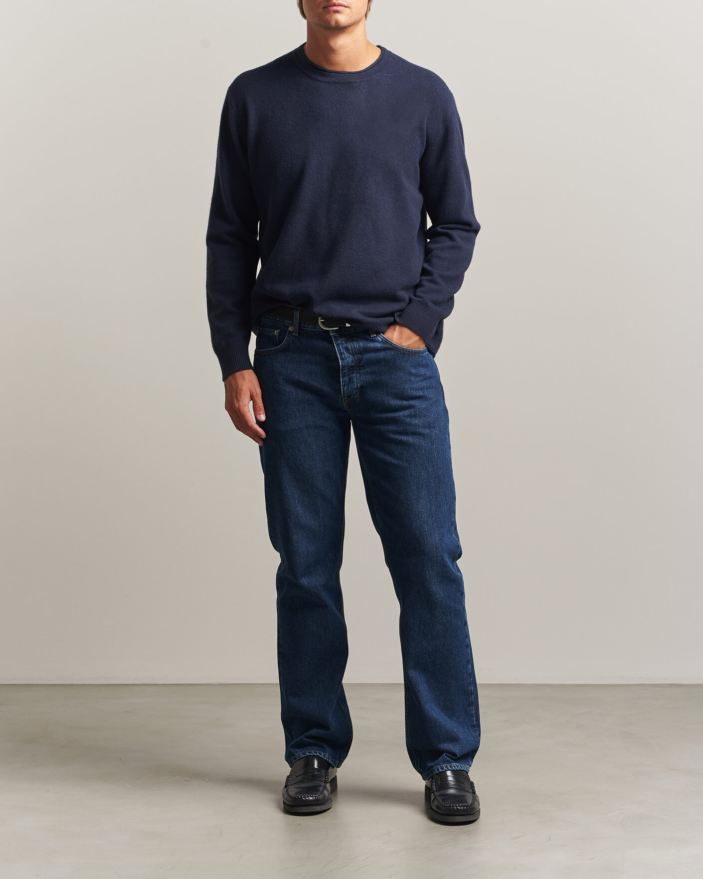 Men | Sweaters & Knitwear | NN07 | Sammy Wool Knitted Sweater Navy Melange