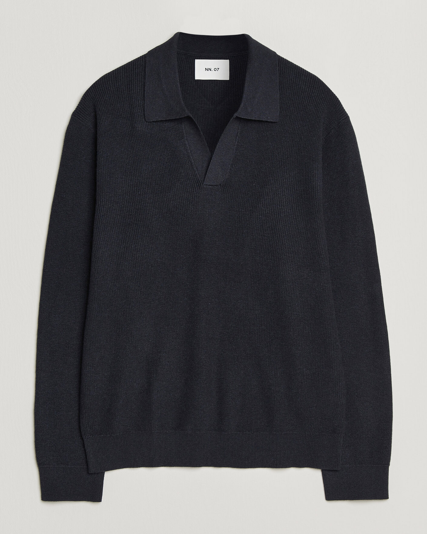 Men | Sweaters & Knitwear | NN07 | Hope Cotton/Cashmere Rib Knitted Polo Navy