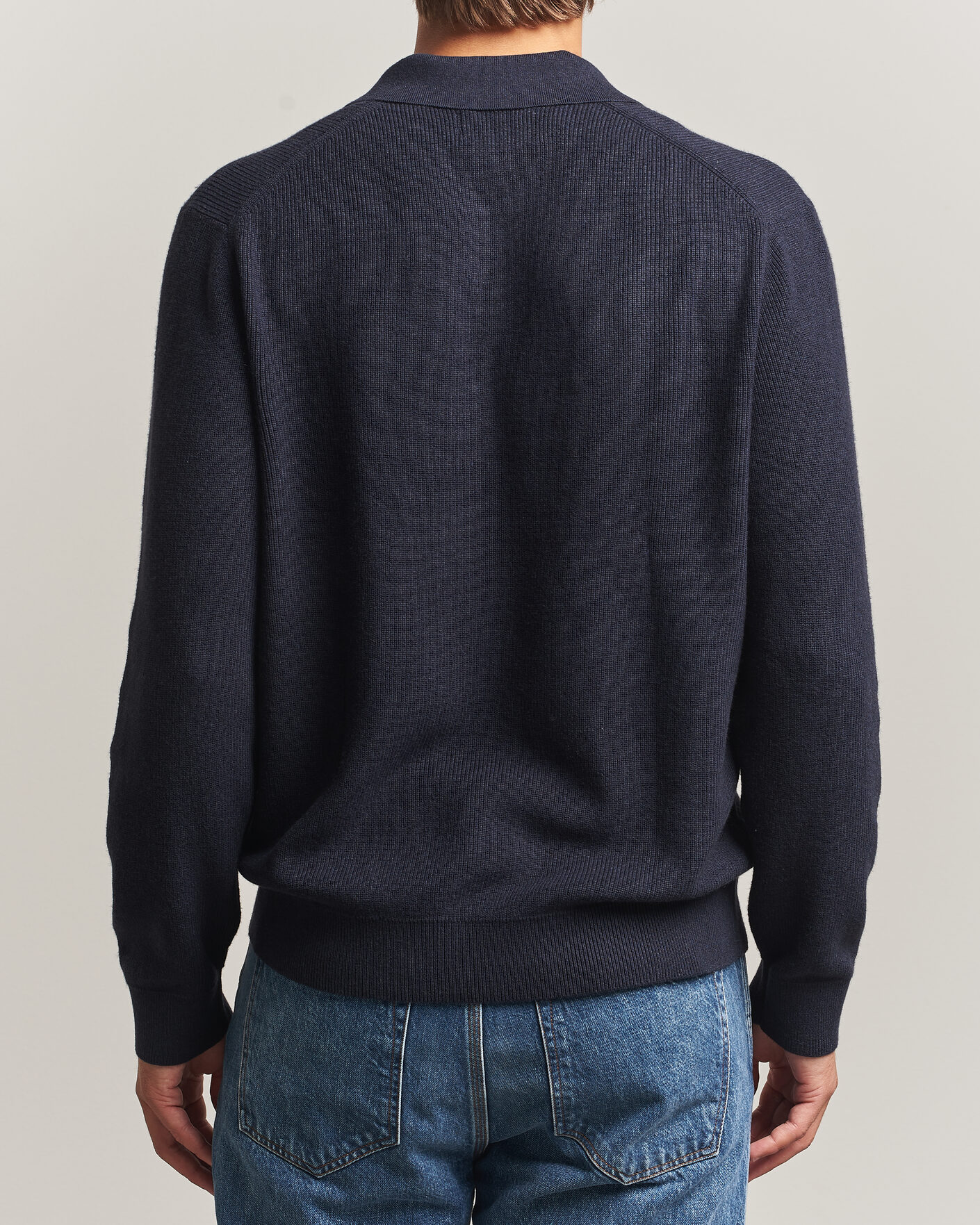 Men | Sweaters & Knitwear | NN07 | Hope Cotton/Cashmere Rib Knitted Polo Navy