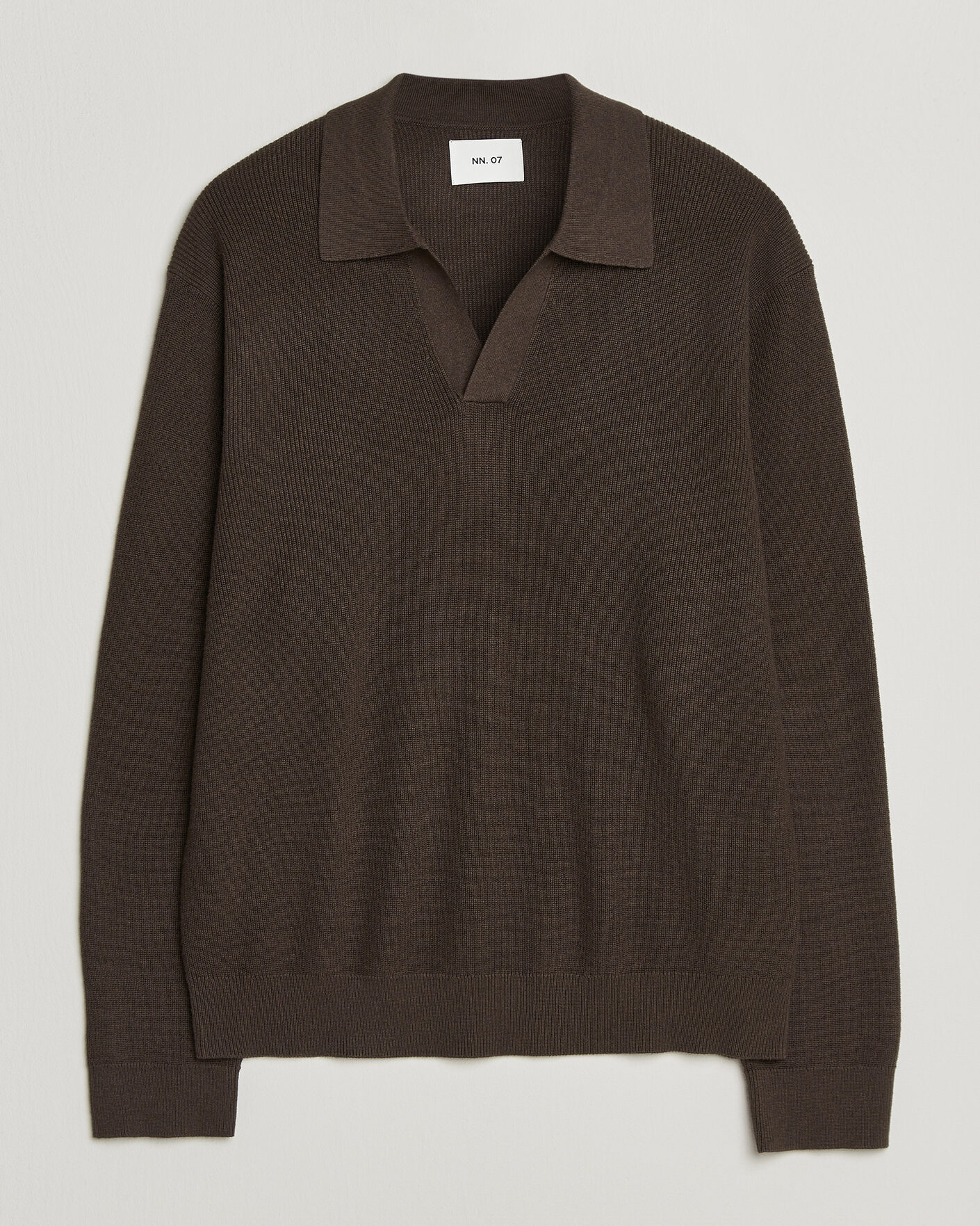 Men | Sweaters & Knitwear | NN07 | Hope Cotton/Cashmere Rib Knitted Polo Brown