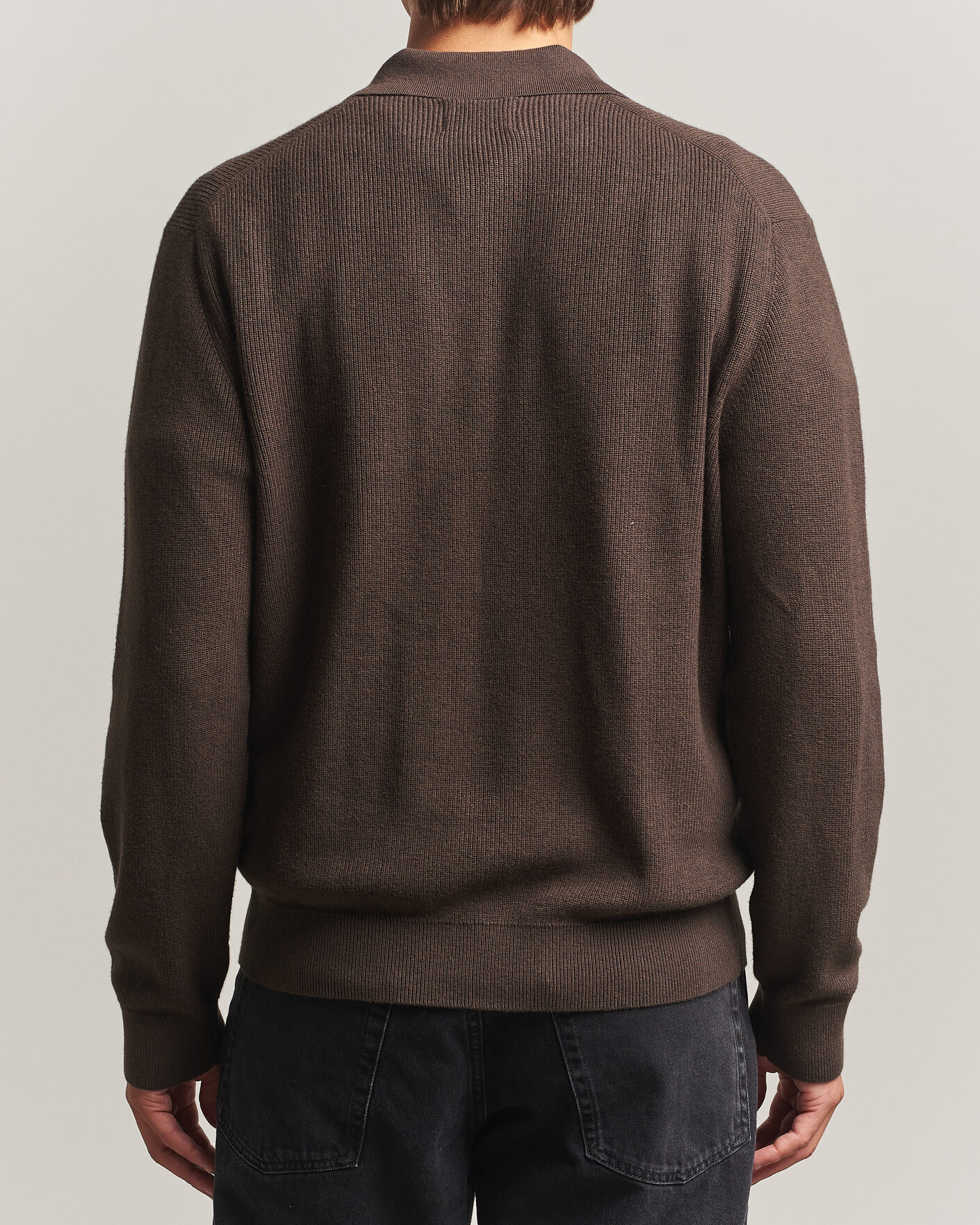 Men | Sweaters & Knitwear | NN07 | Hope Cotton/Cashmere Rib Knitted Polo Brown