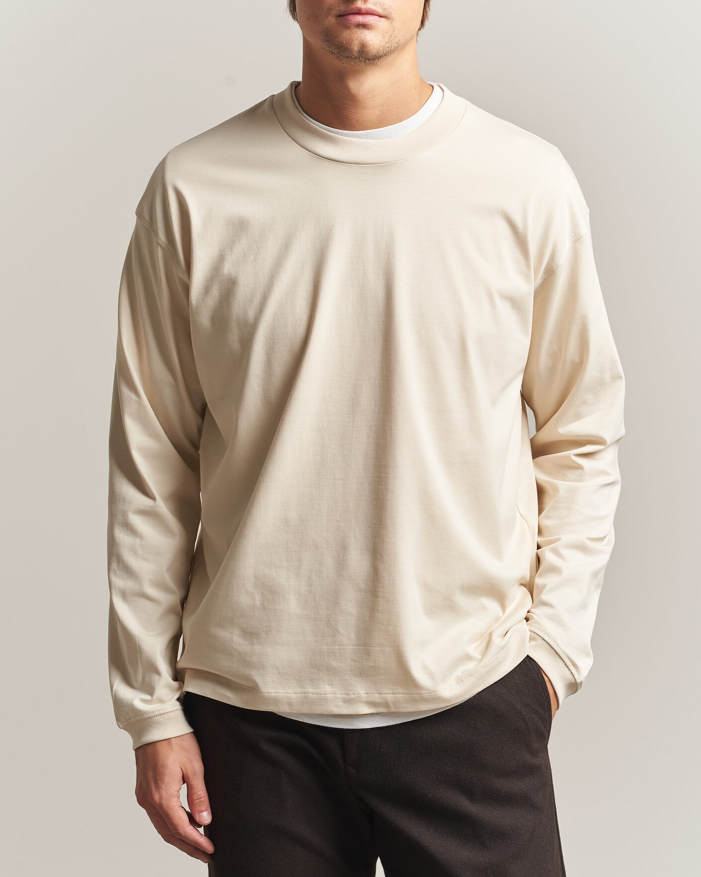 Men | T-Shirts | NN07 | Lionel Suvin Cotton Long Sleeve T-Shirt Ivory