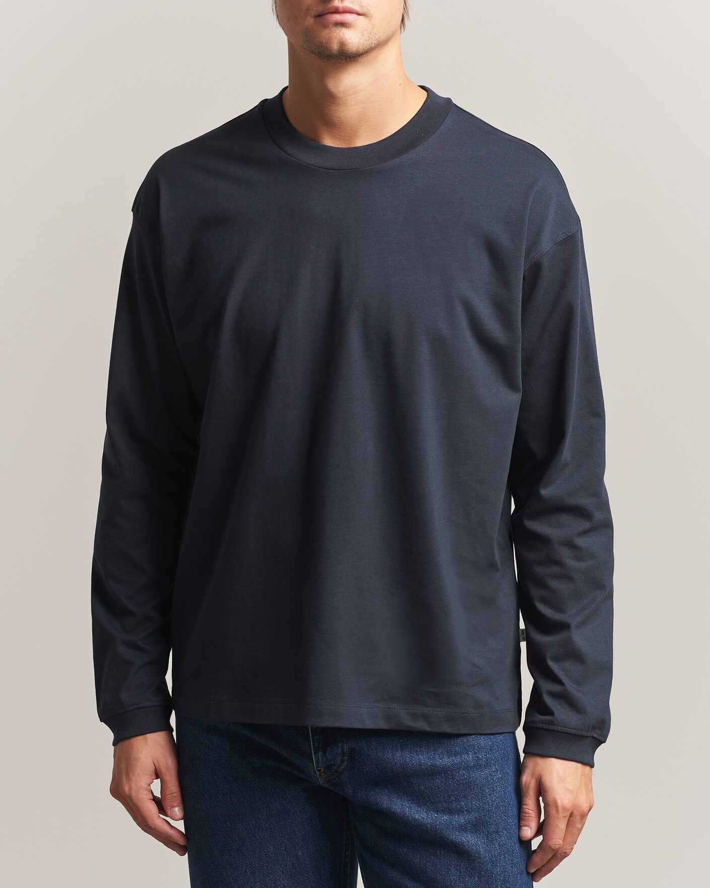 NN07 Lionel Suvin Cotton Long Sleeve T-Shirt Deep Navy at