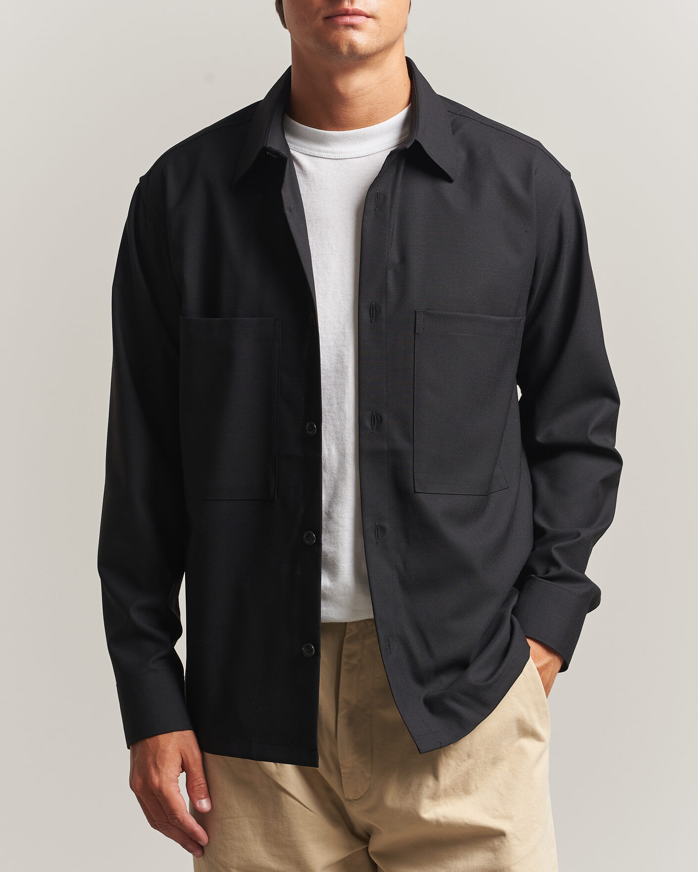 Men | Shirts | NN07 | Freddy Wool Overshirt Black