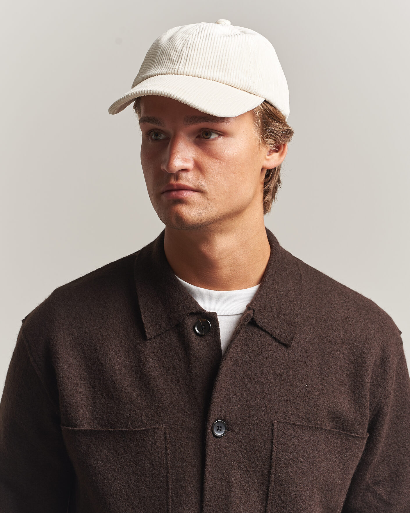 Men | Hats & Caps | NN07 | Corduroy Dad Cap Ivory