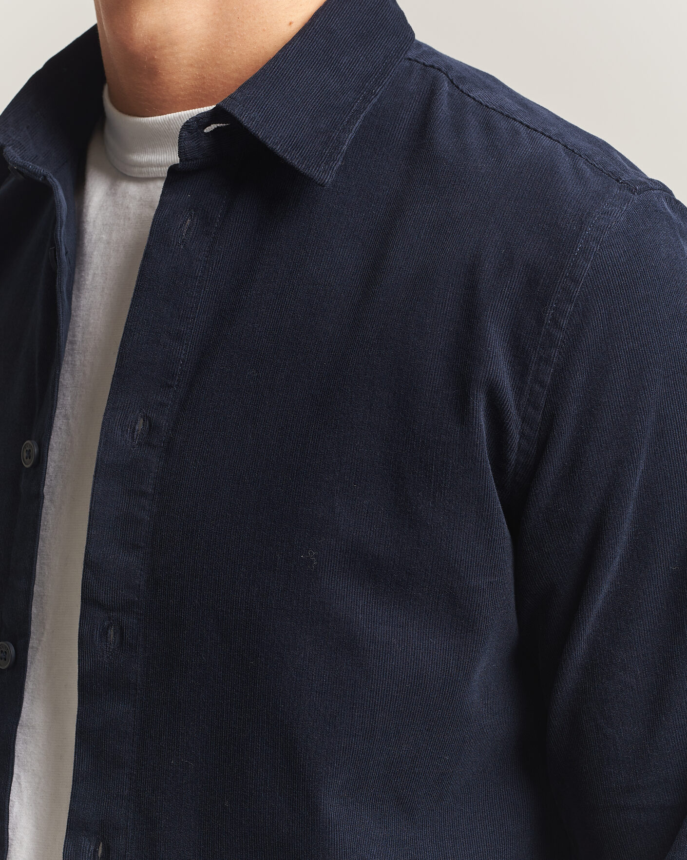 Men | Shirts | NN07 | Asher Baby Cord Shirt Navy Blue