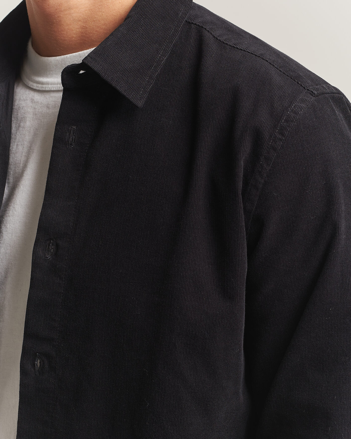 Men | Shirts | NN07 | Asher Baby Cord Shirt Black