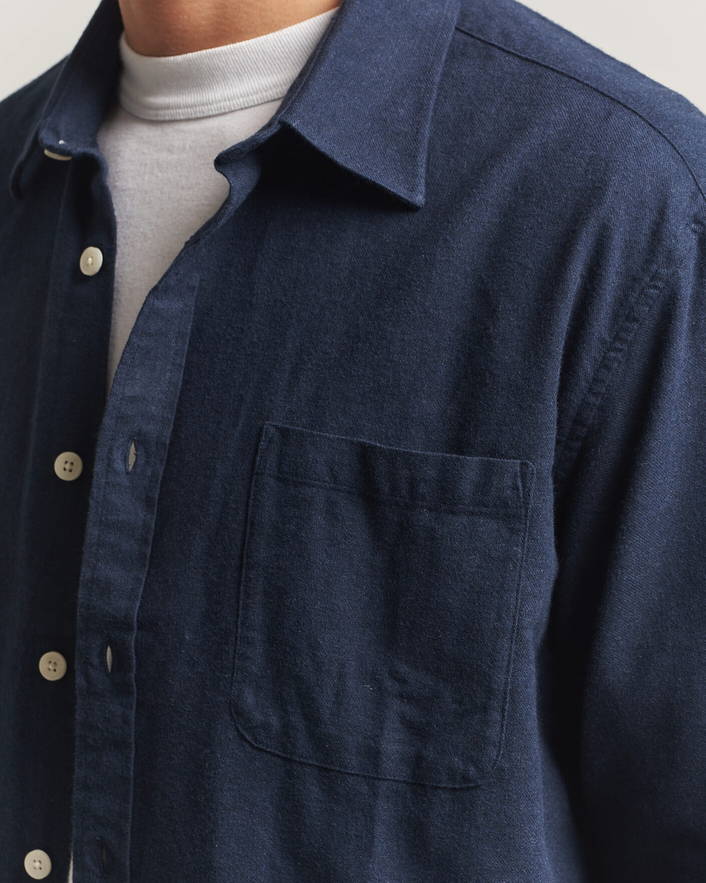 Men | Shirts | NN07 | Dino Brushed Flannel Shirt Navy Blue