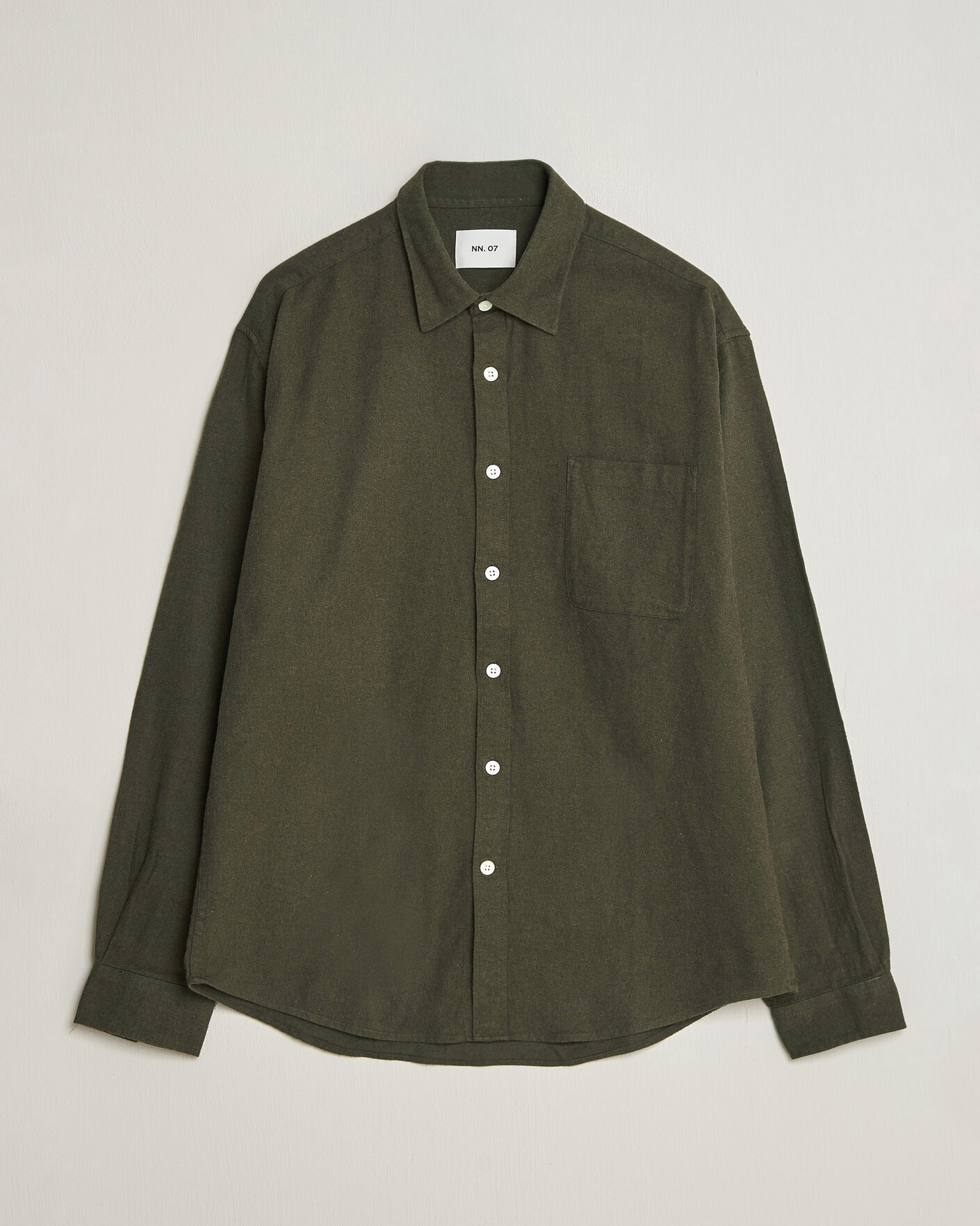 Men | Shirts | NN07 | Dino Brushed Flannel Shirt Dark Army
