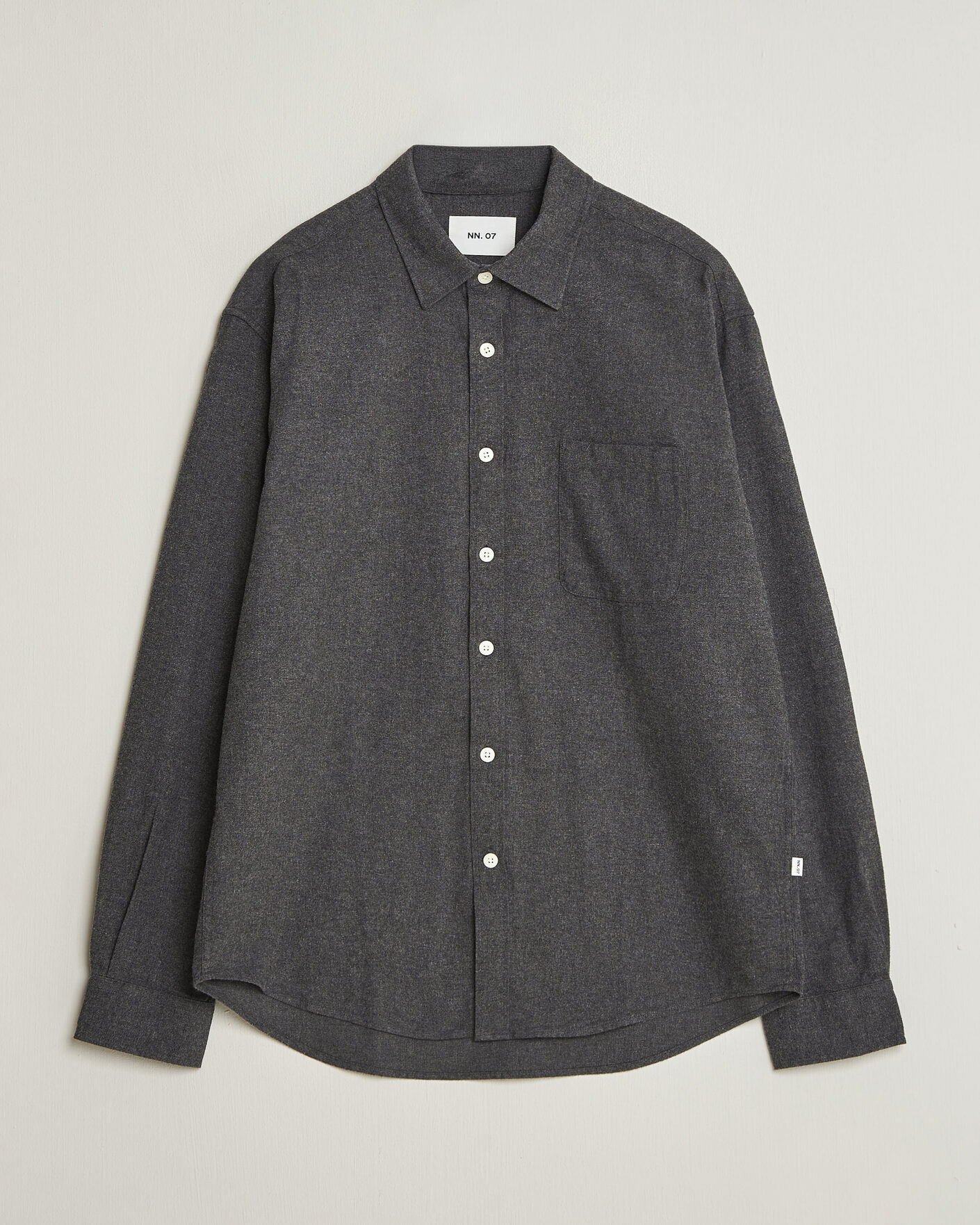 Men | Shirts | NN07 | Dino Brushed Flannel Shirt Dark Grey