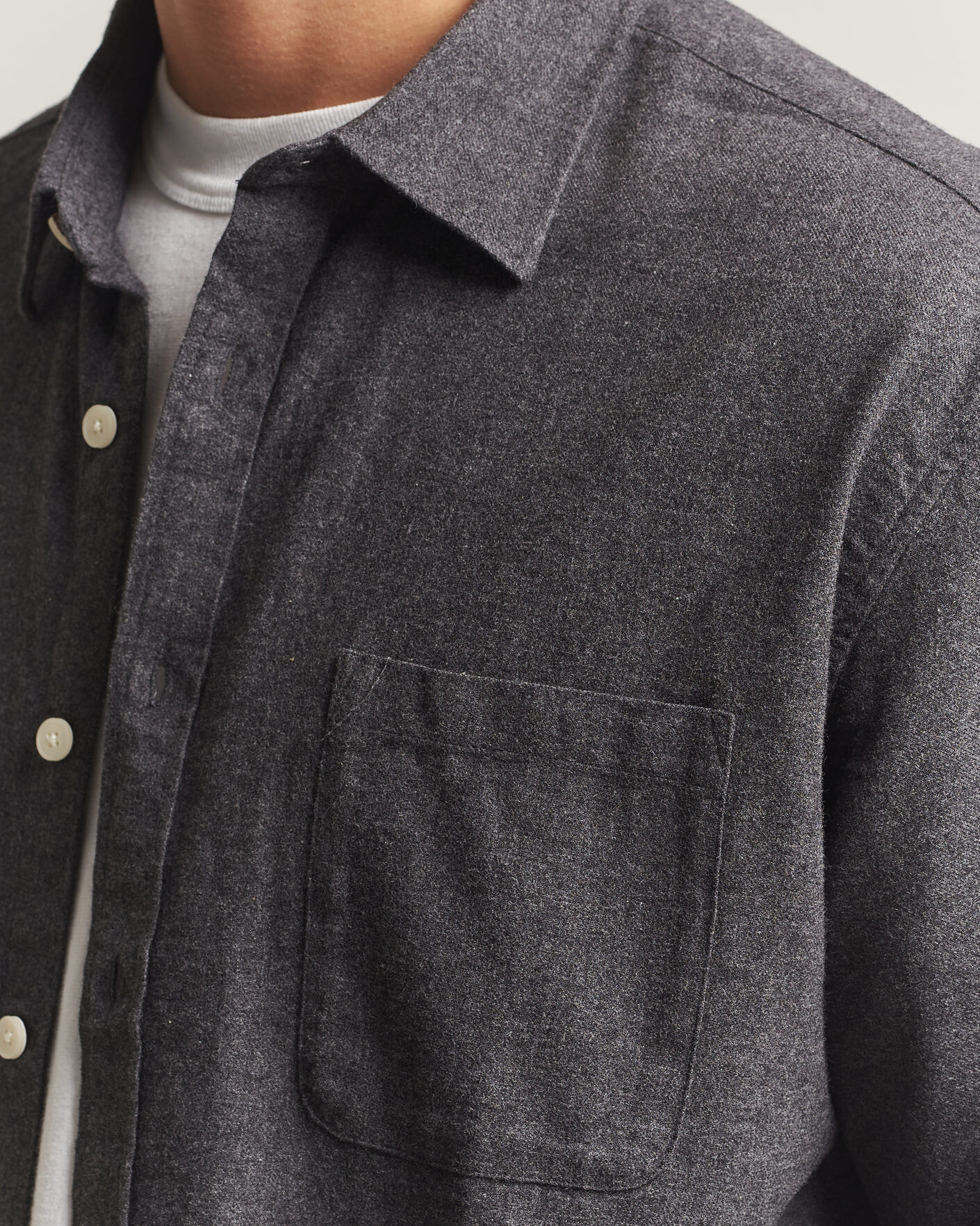 Men | Shirts | NN07 | Dino Brushed Flannel Shirt Dark Grey