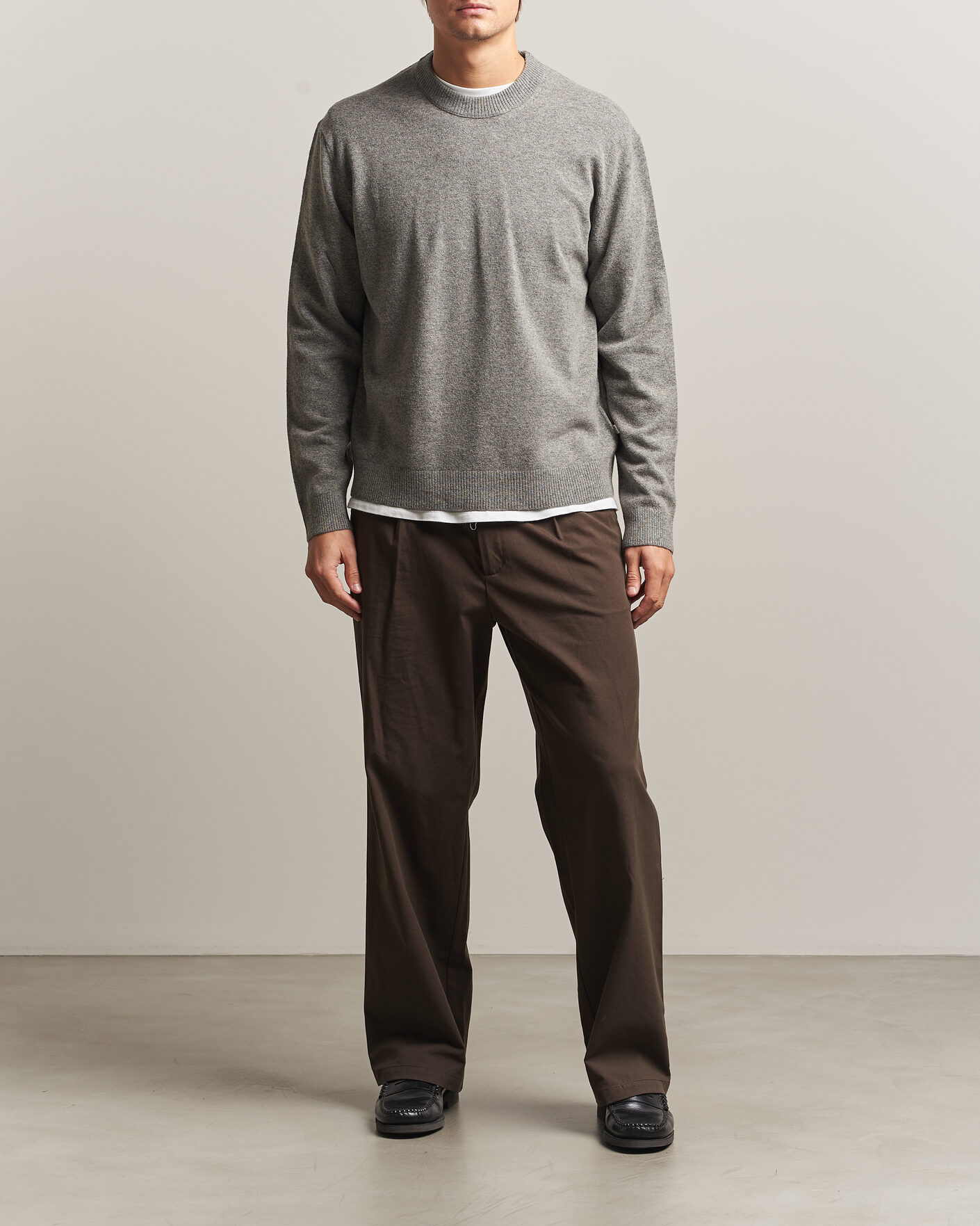 Men | Sweaters & Knitwear | NN07 | Raz Lambswool Knitted Sweater Grey Melange