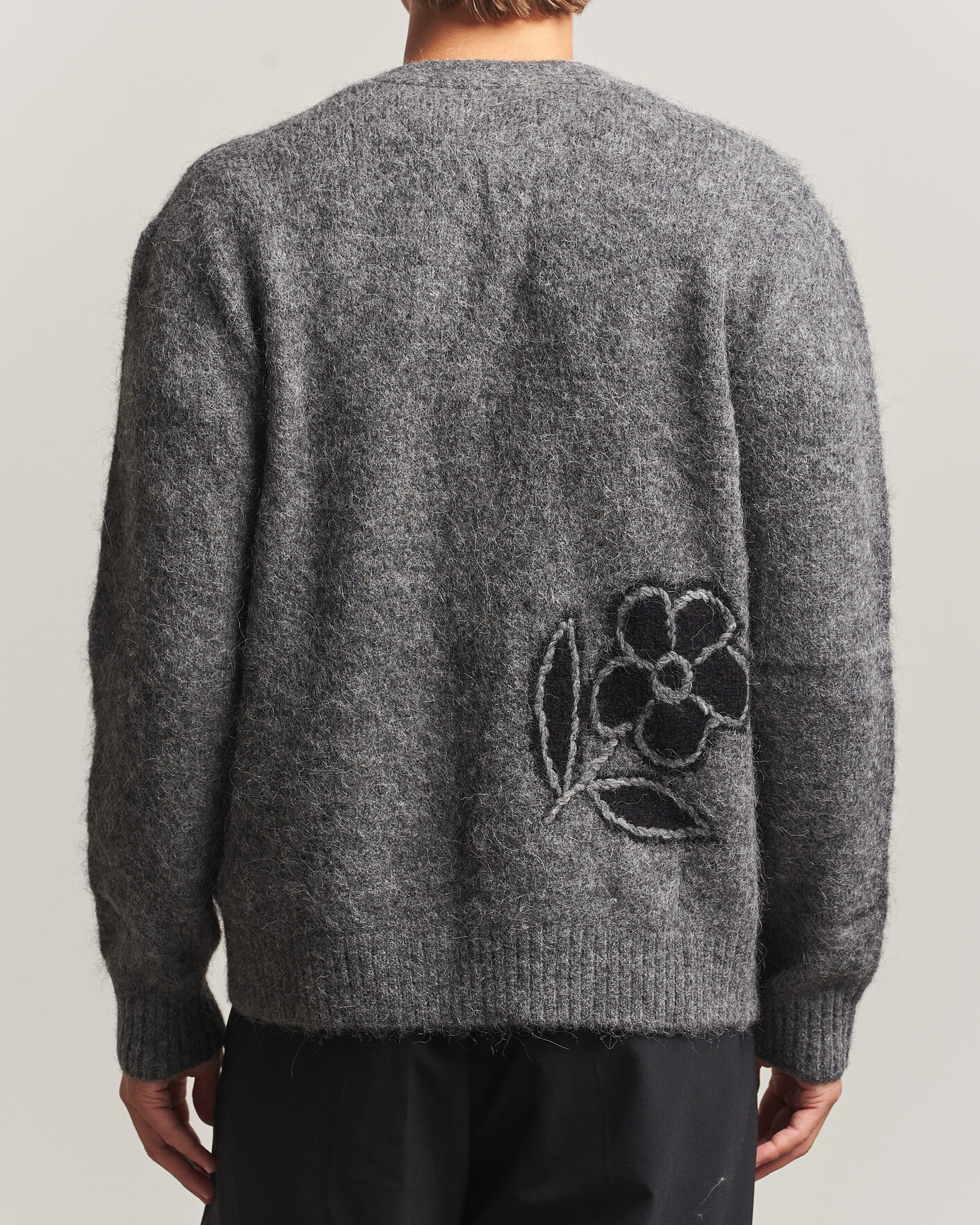 Men | Sweaters & Knitwear | NN07 | Kyle Alpaca Knitted Cardigan Dark Grey Melange
