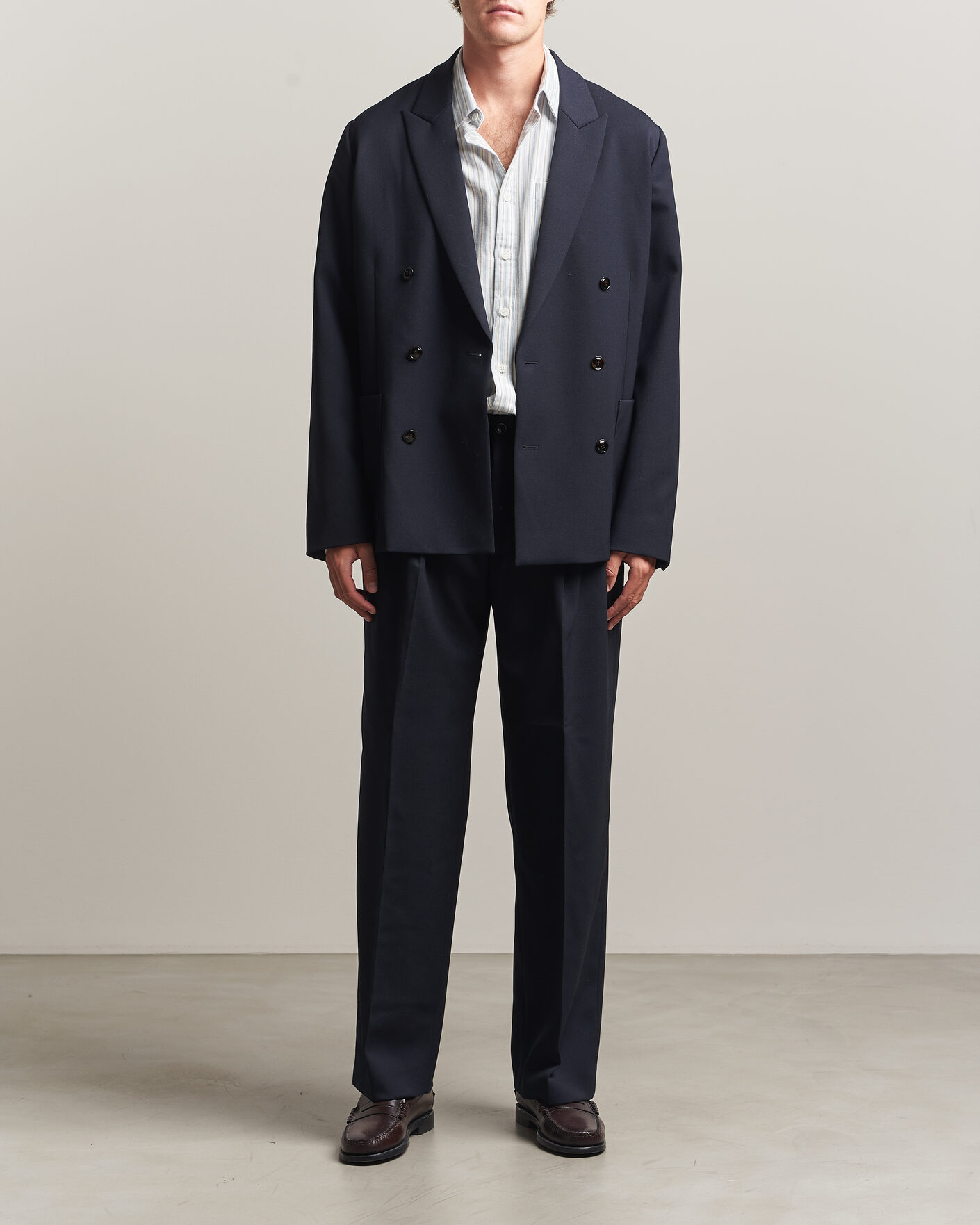 Men | Blazers | NN07 | Jordin Wool Double Breasted Blazer Deep Navy
