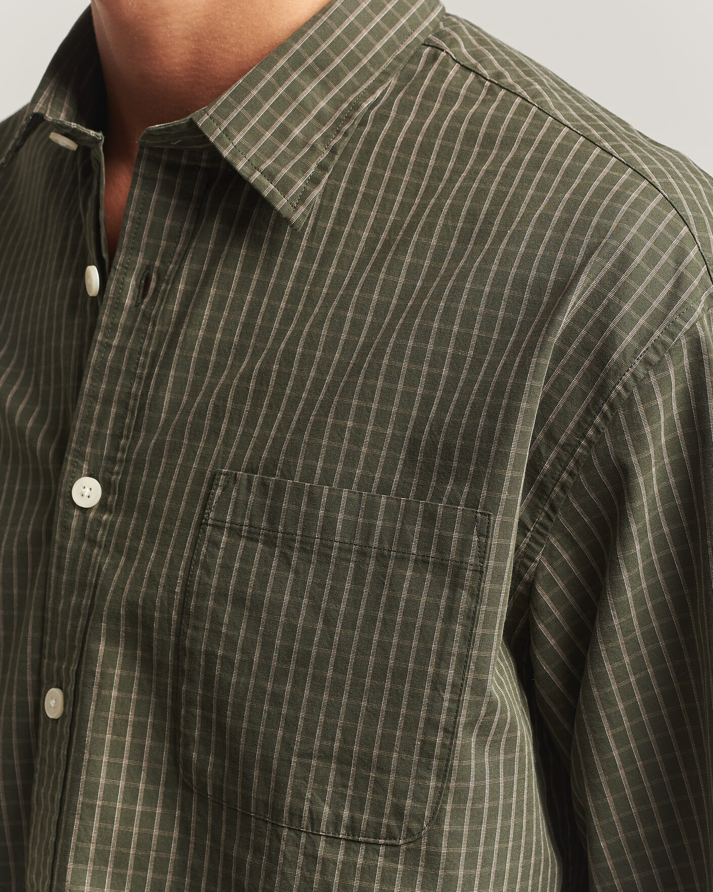 Men | Shirts | NN07 | Deon Peached Cotton Checked Shirt Green