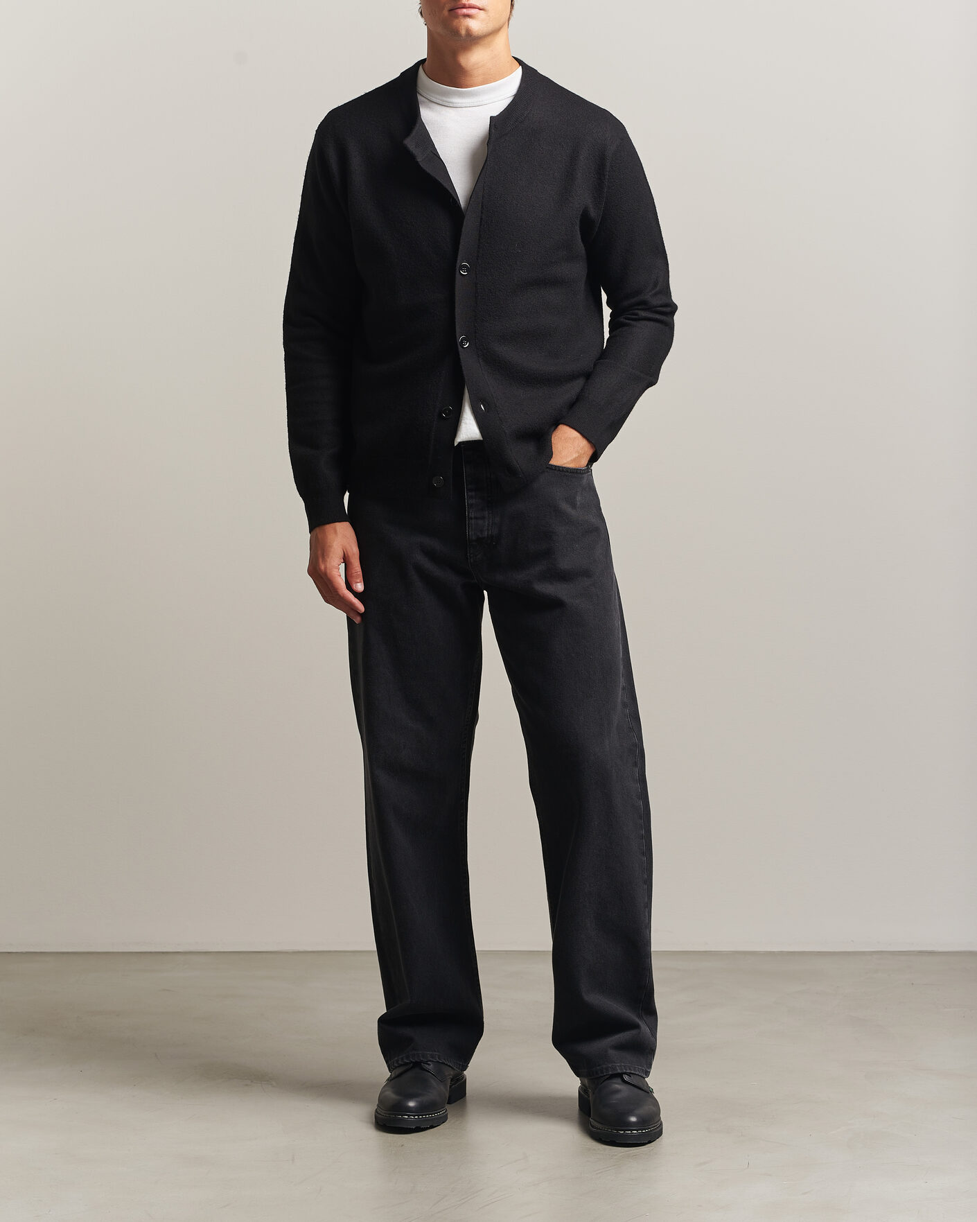Men | Sweaters & Knitwear | NN07 | Jasper Soft Boiled Wool Cardigan Black