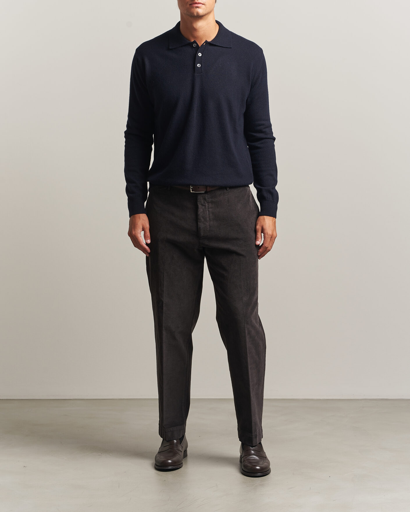 Men | Sweaters & Knitwear | Oscar Jacobson | Pepe Wool/Cashmere Polo Navy