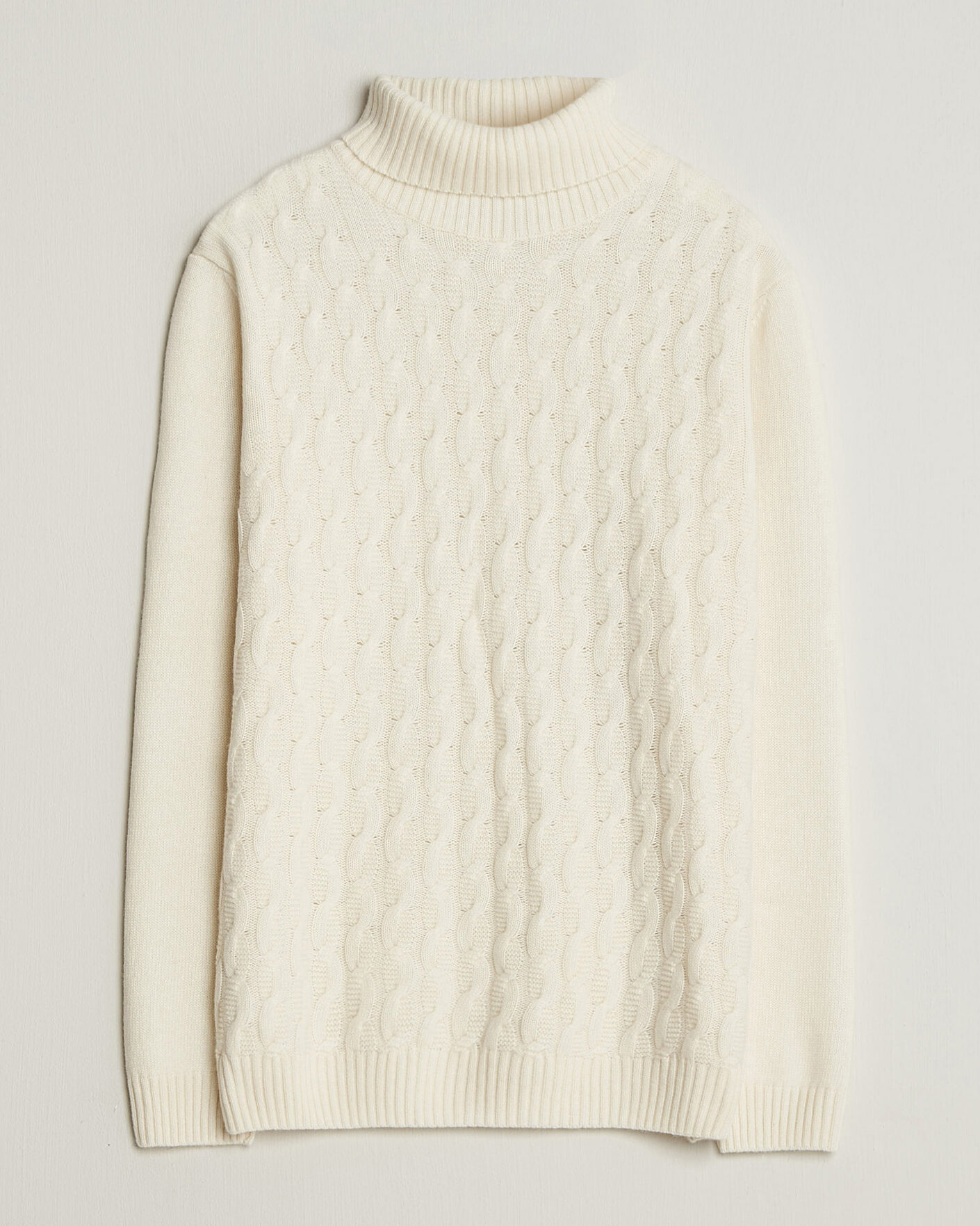 Men | Sweaters & Knitwear | Oscar Jacobson | Seppo Cable Knitted Rollneck White