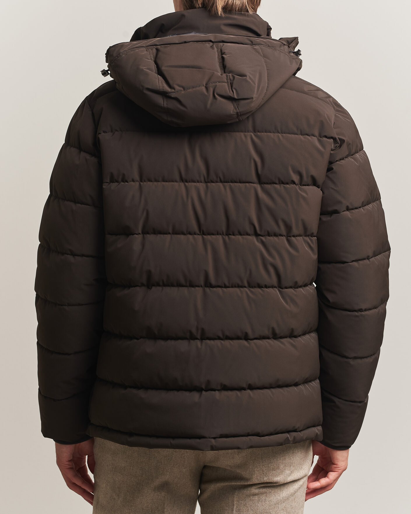 Men | Coats & Jackets | Oscar Jacobson | Hooded Puffer Jacket Brown